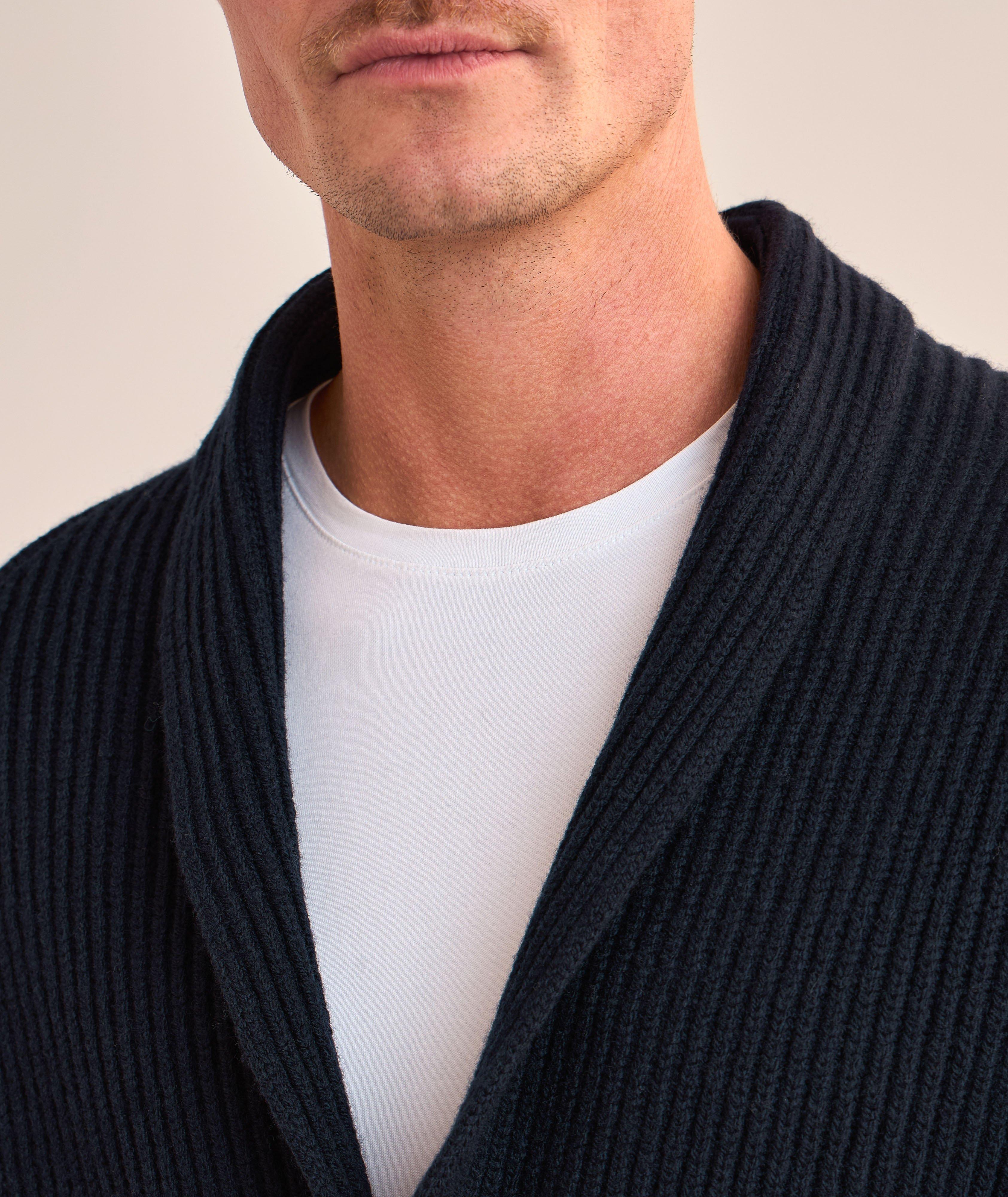 Double-Breasted Wool Shawl Cardigan  image 3