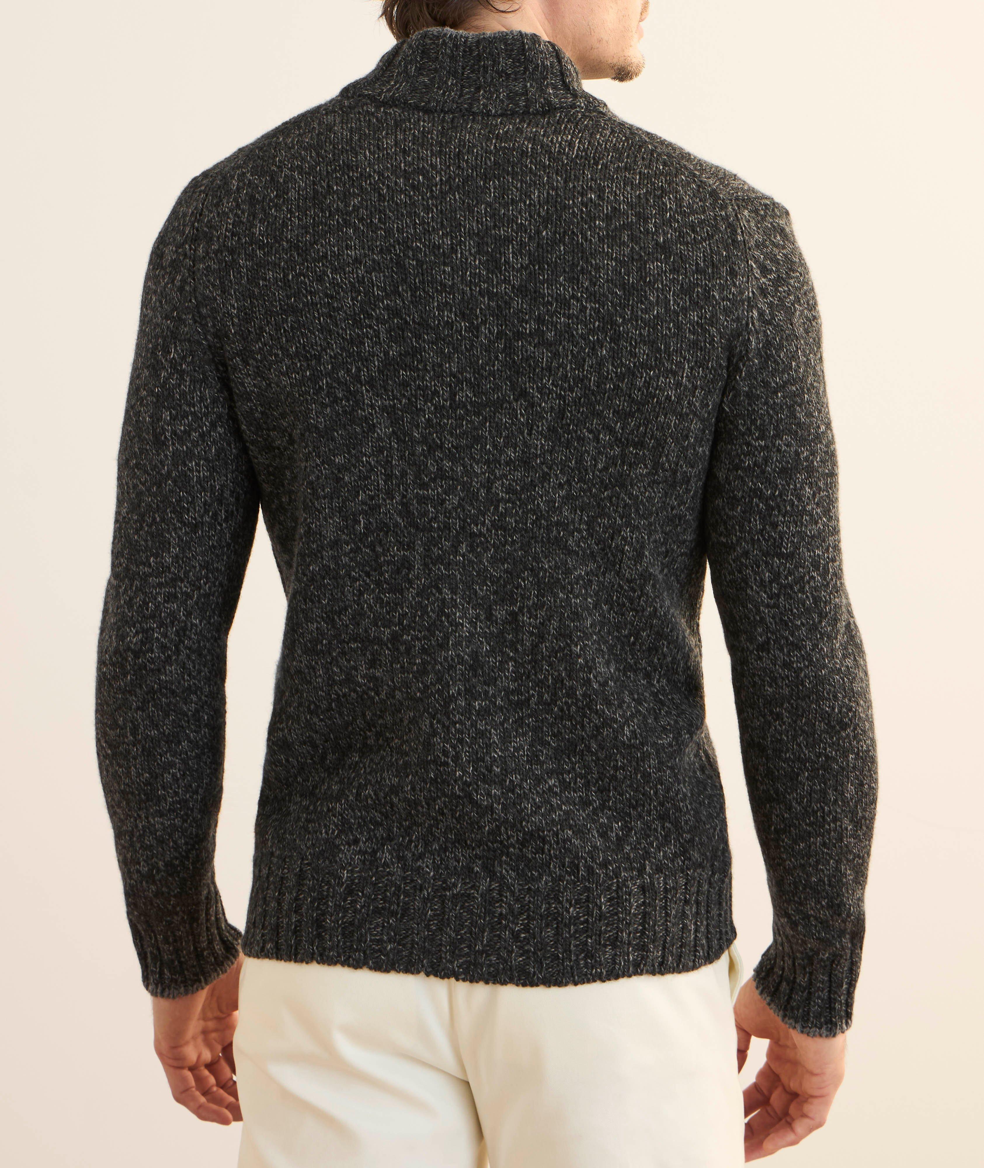 Cardigan zippé en laine vierge effet mélangé coupe ajustée image 2