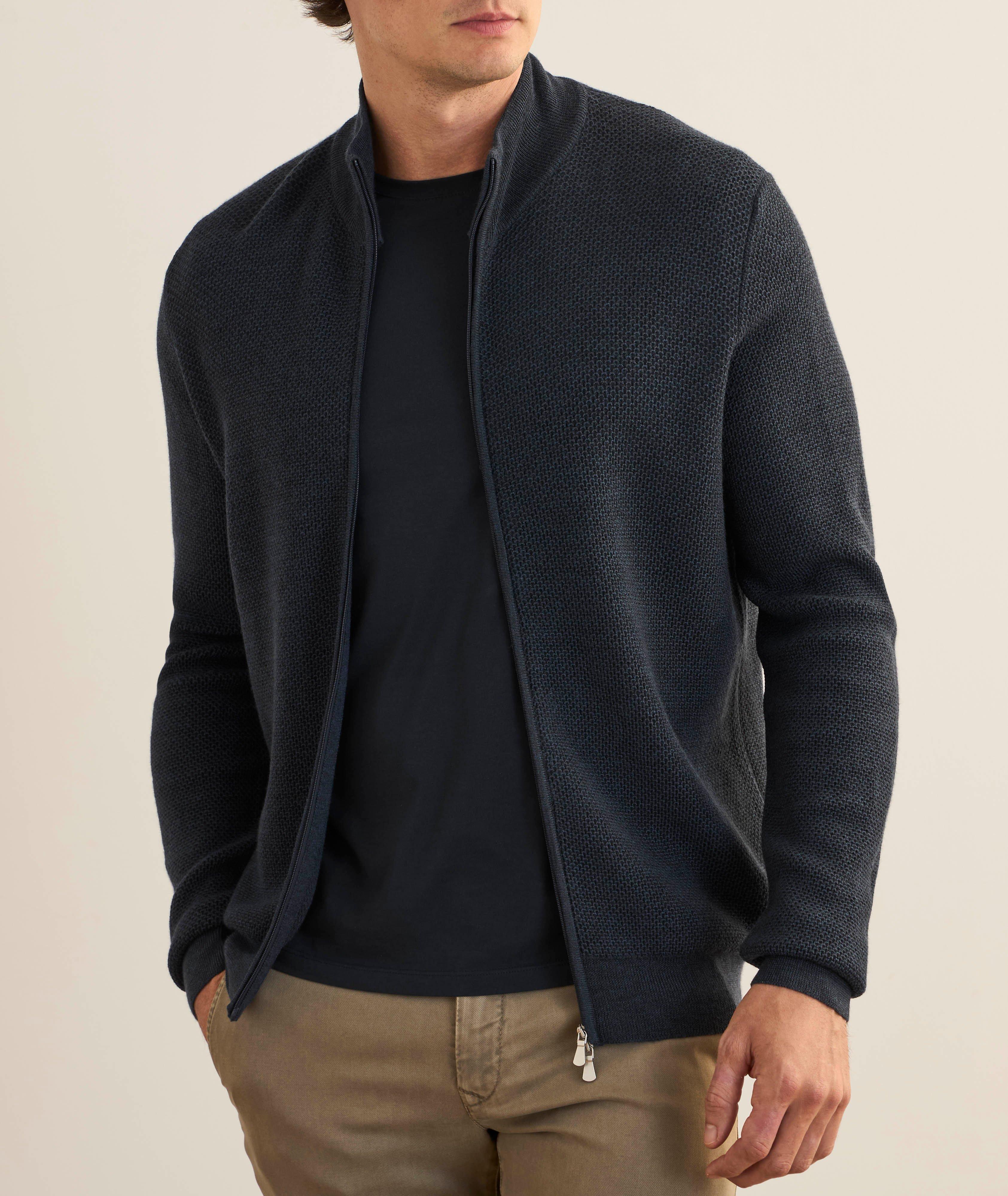 Wool Stitch Zipper Cardigan  image 1