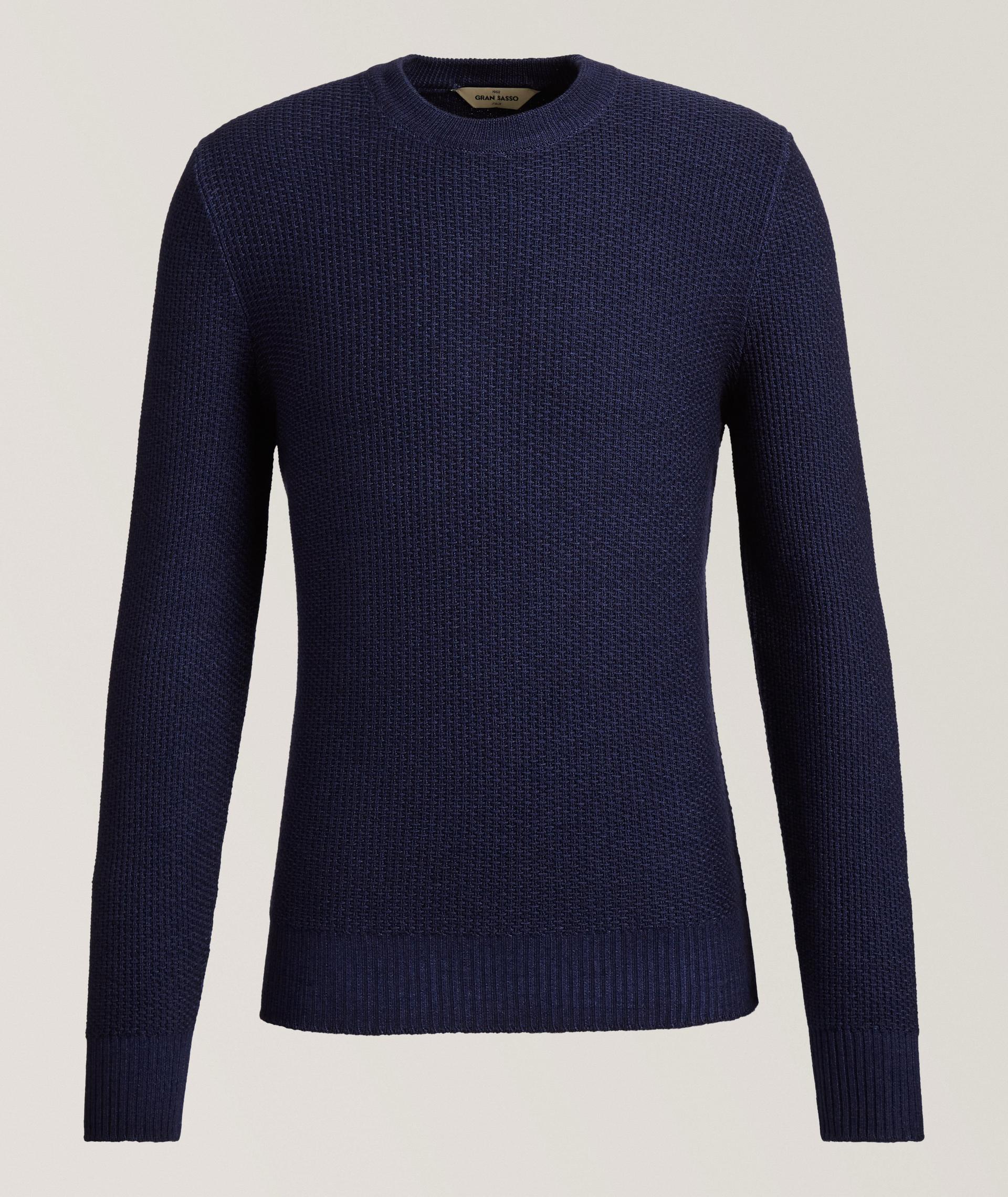 Pull en laine vierge à motif tressé coupe ajustée image 0