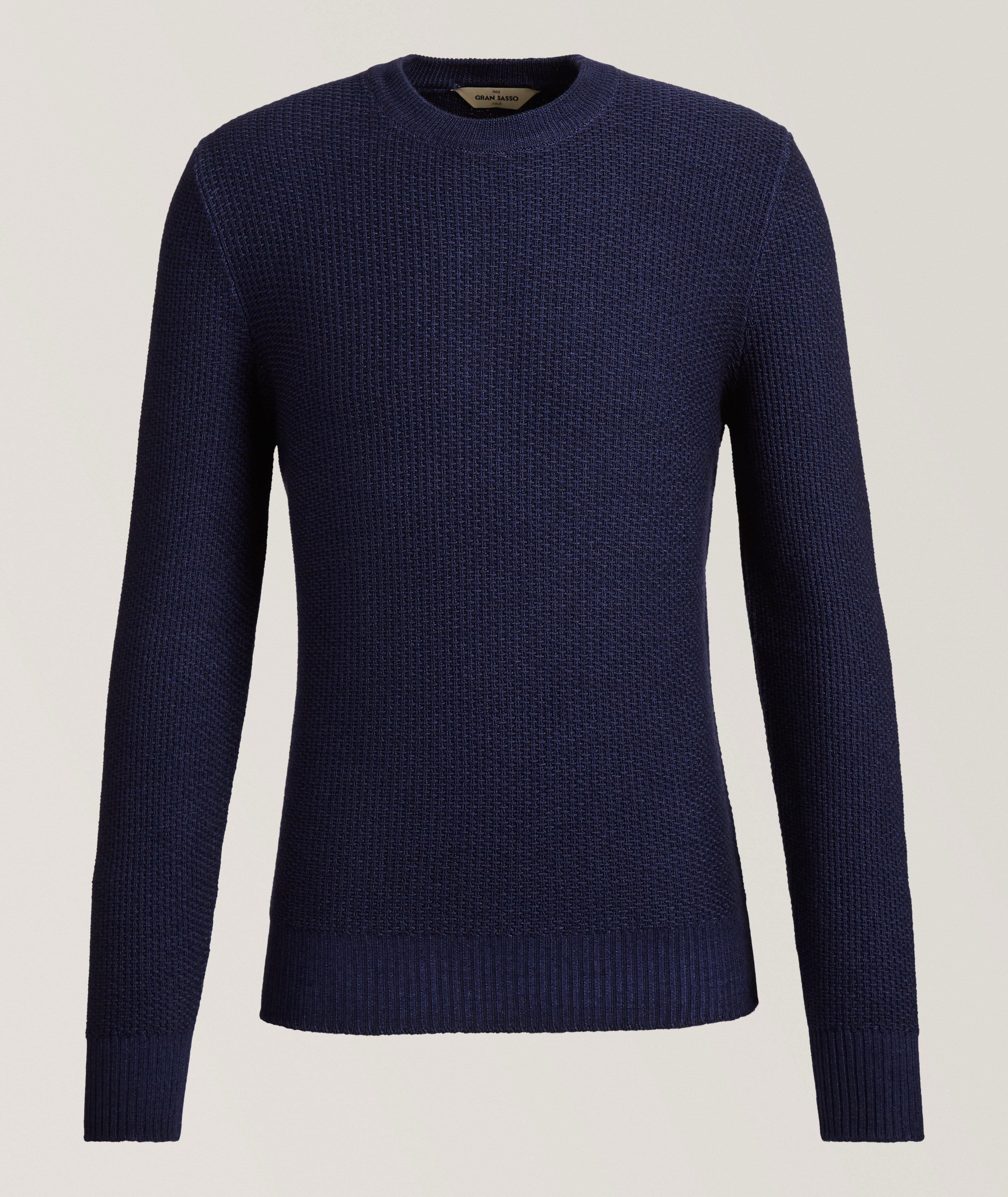 Pull en laine vierge à motif tressé coupe ajustée image 0