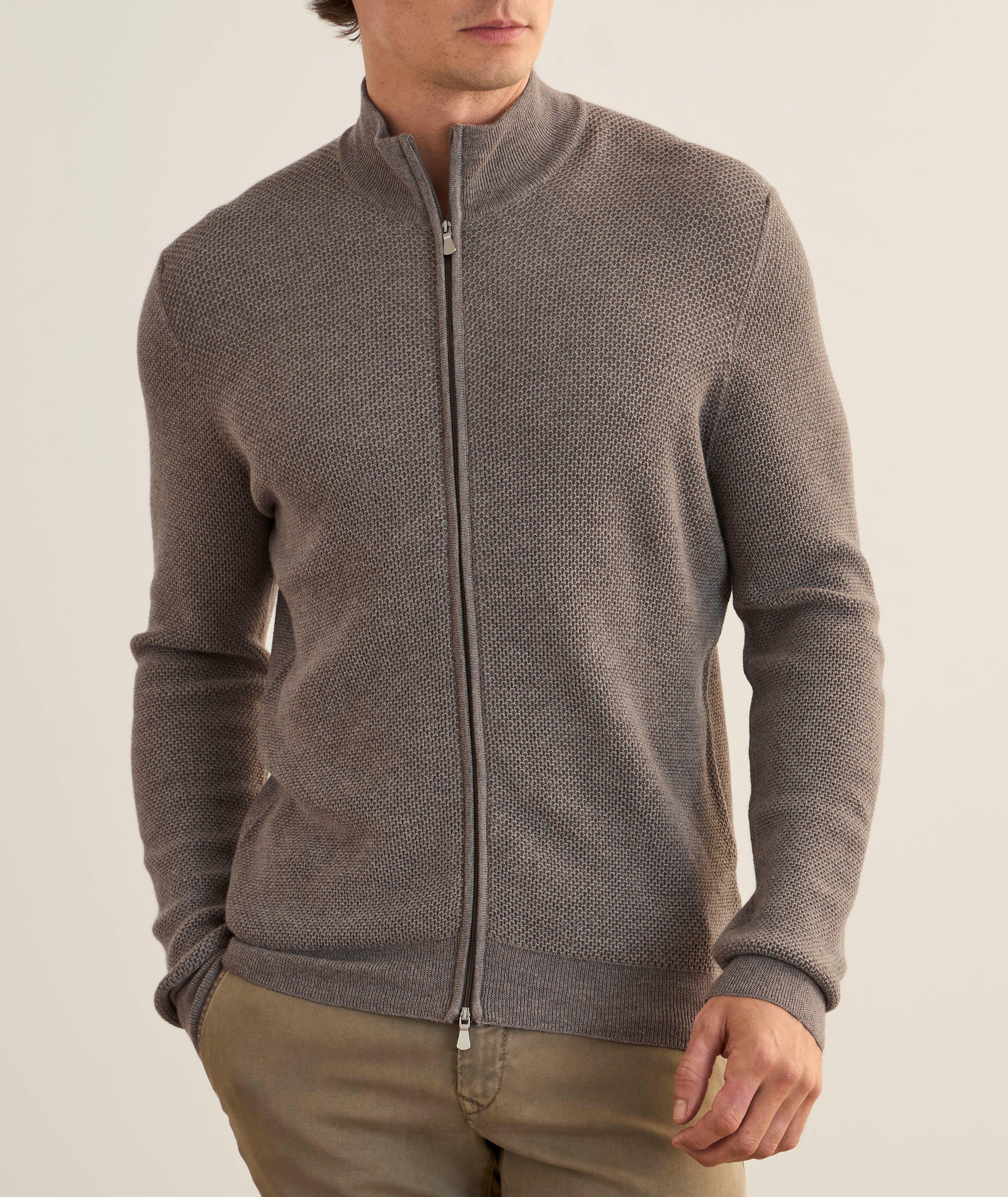 Wool Stitch Zipper Cardigan  image 1