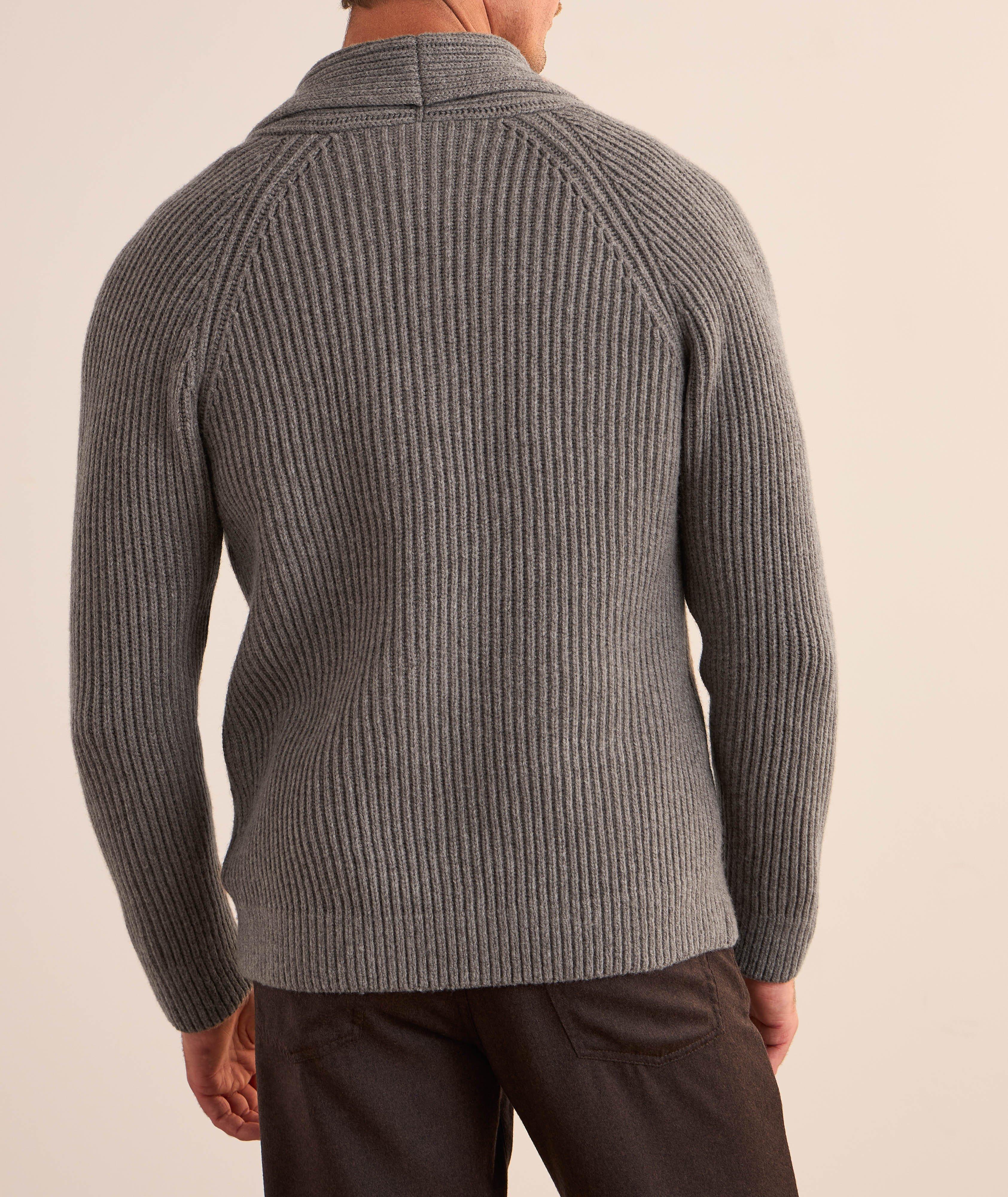 Double-Breasted Wool Shawl Cardigan  image 2