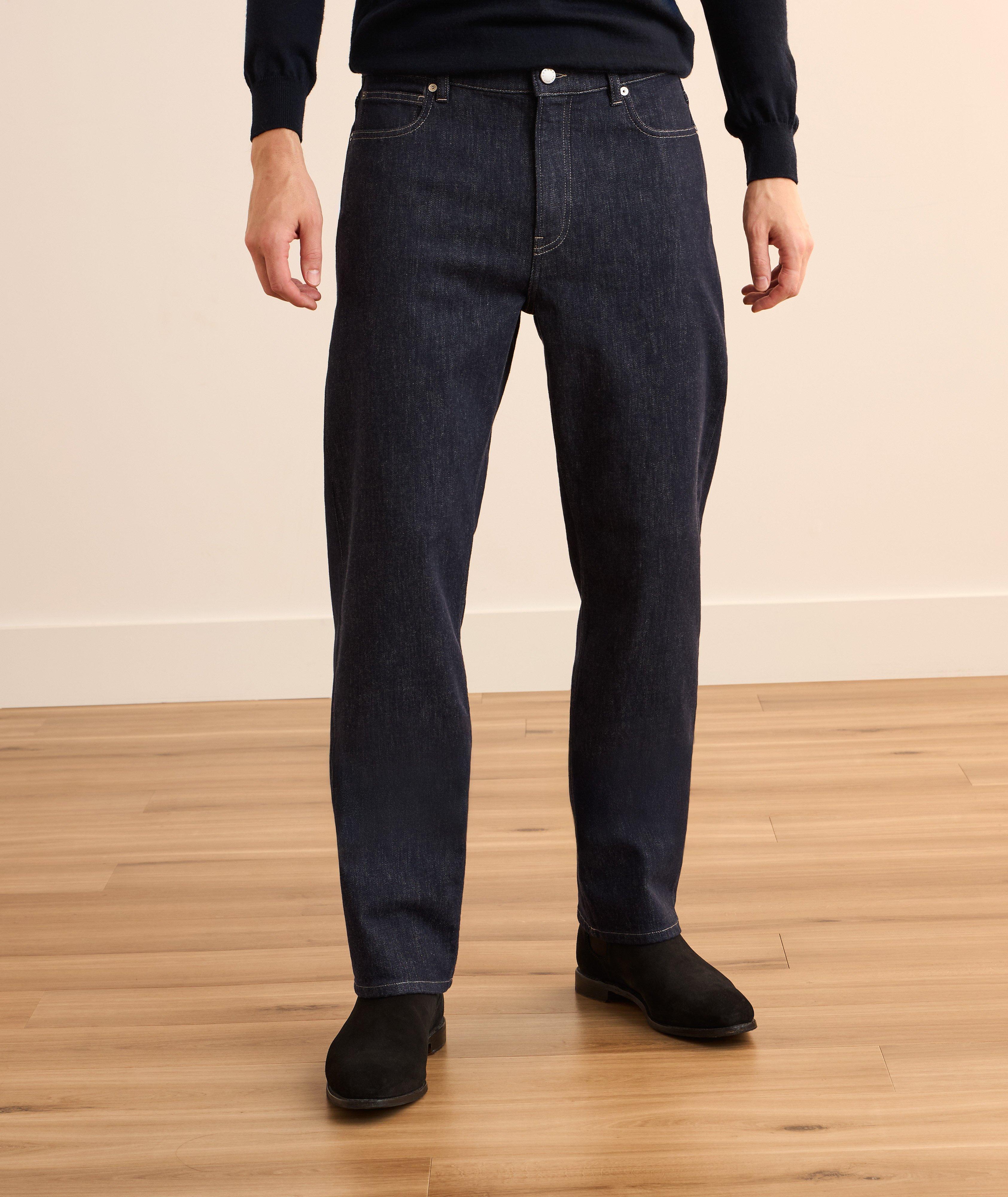 Straight Five-Pocket Cotton-Cashmere Jeans  image 1