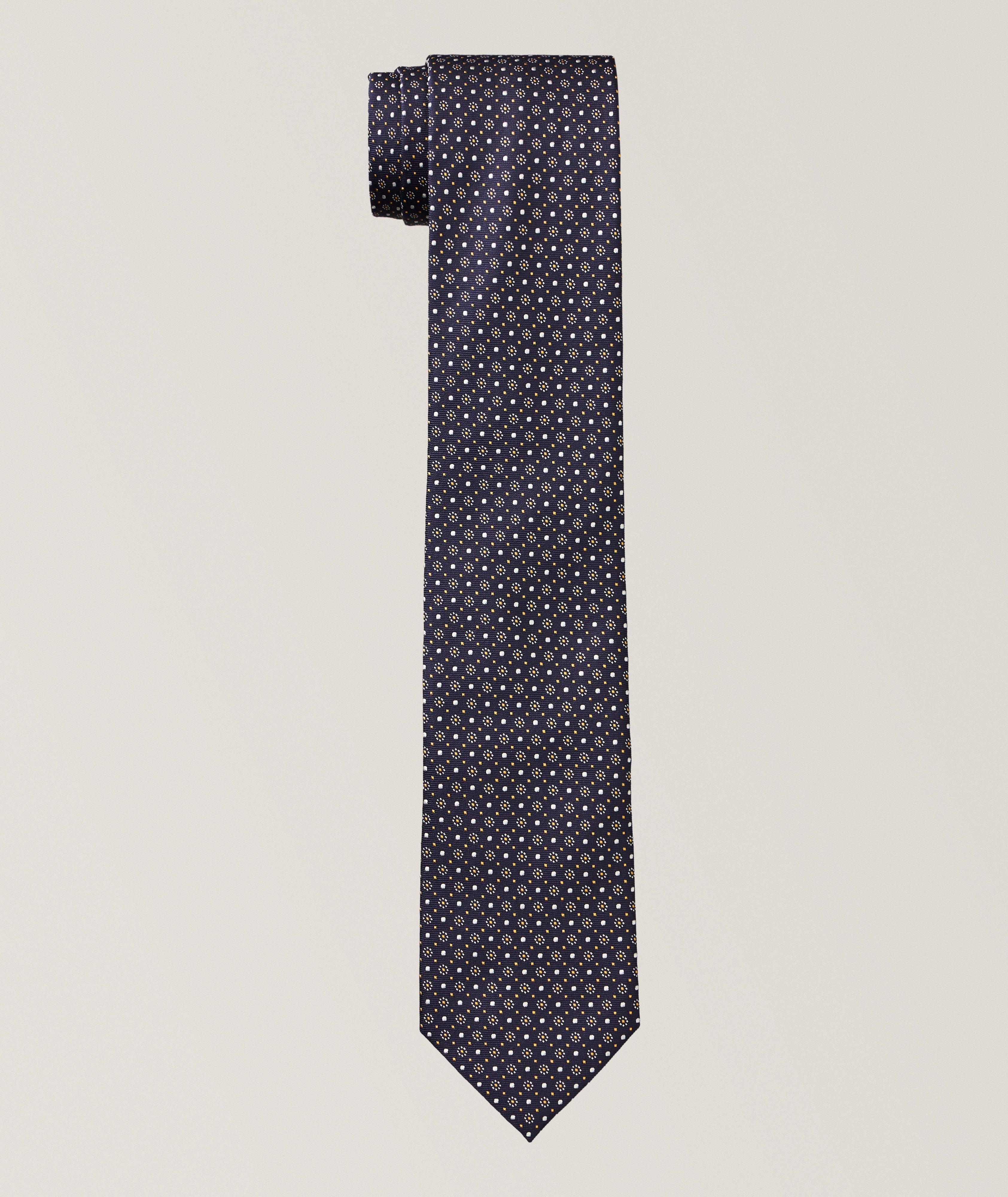 Multi-Dot Motif Silk Tie image 0