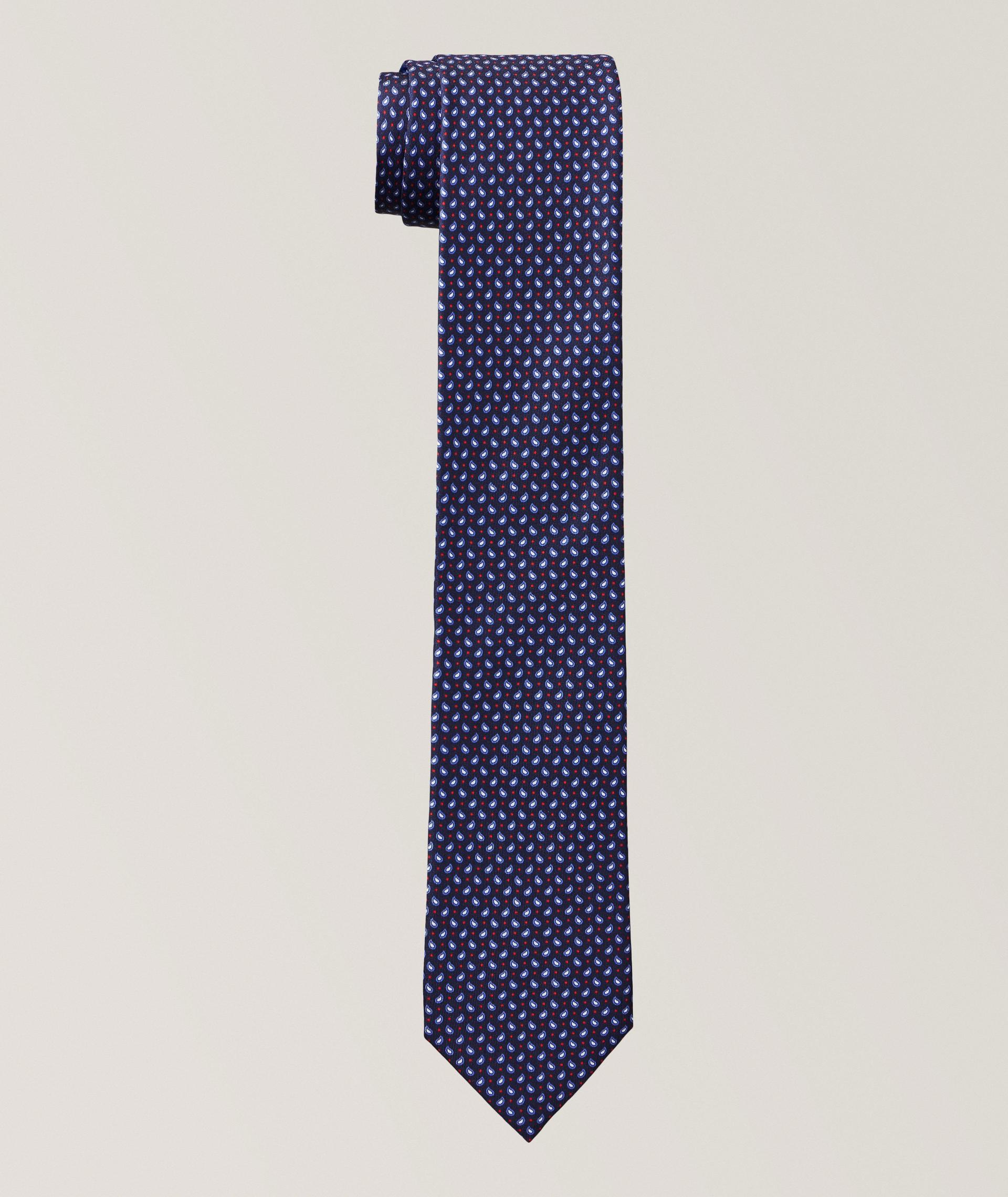 Micro-Dot & Paisley Silk Tie image 0