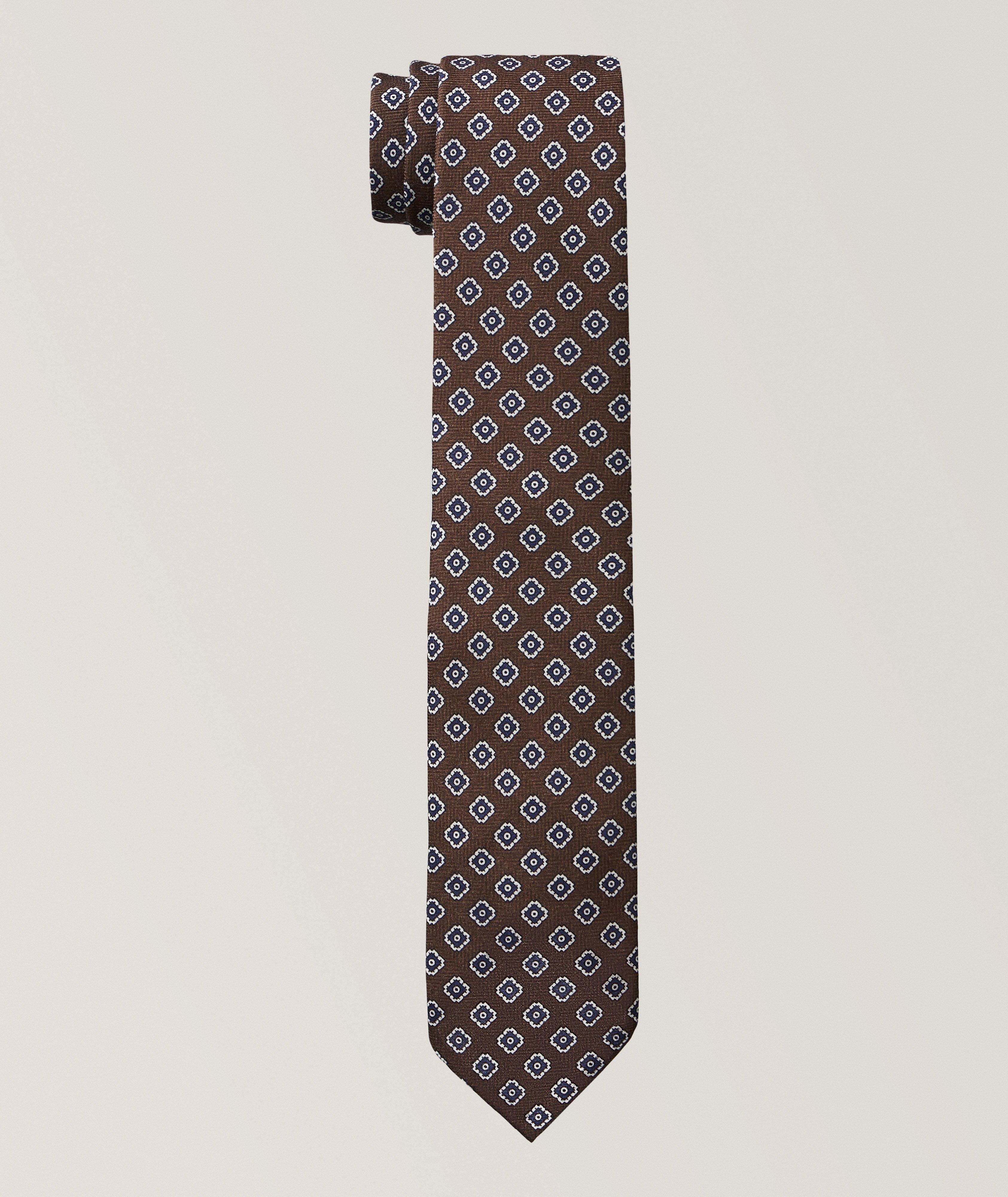 Motif-Print Wool Tie image 0