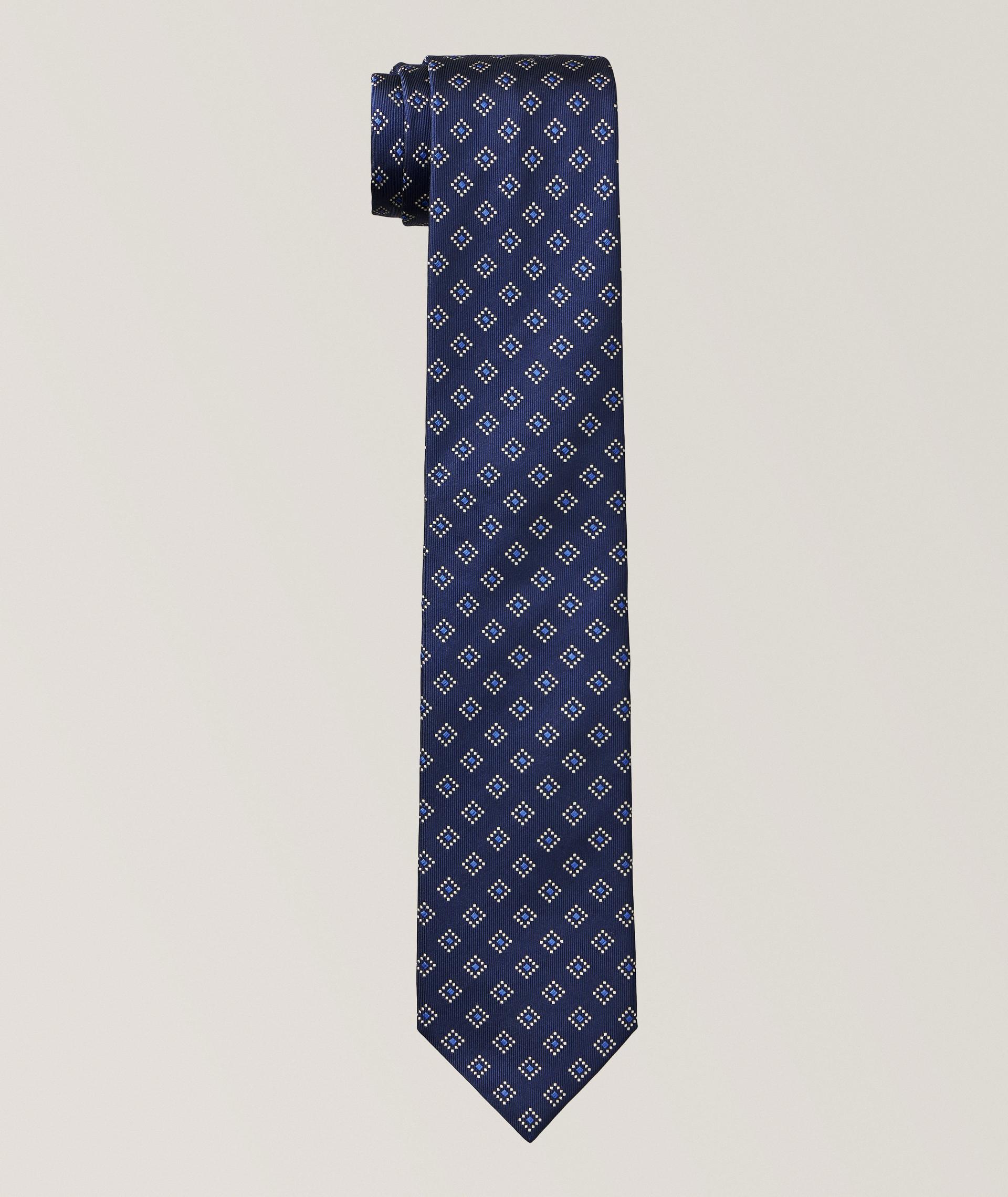 Diamond Motif Silk Tie image 0