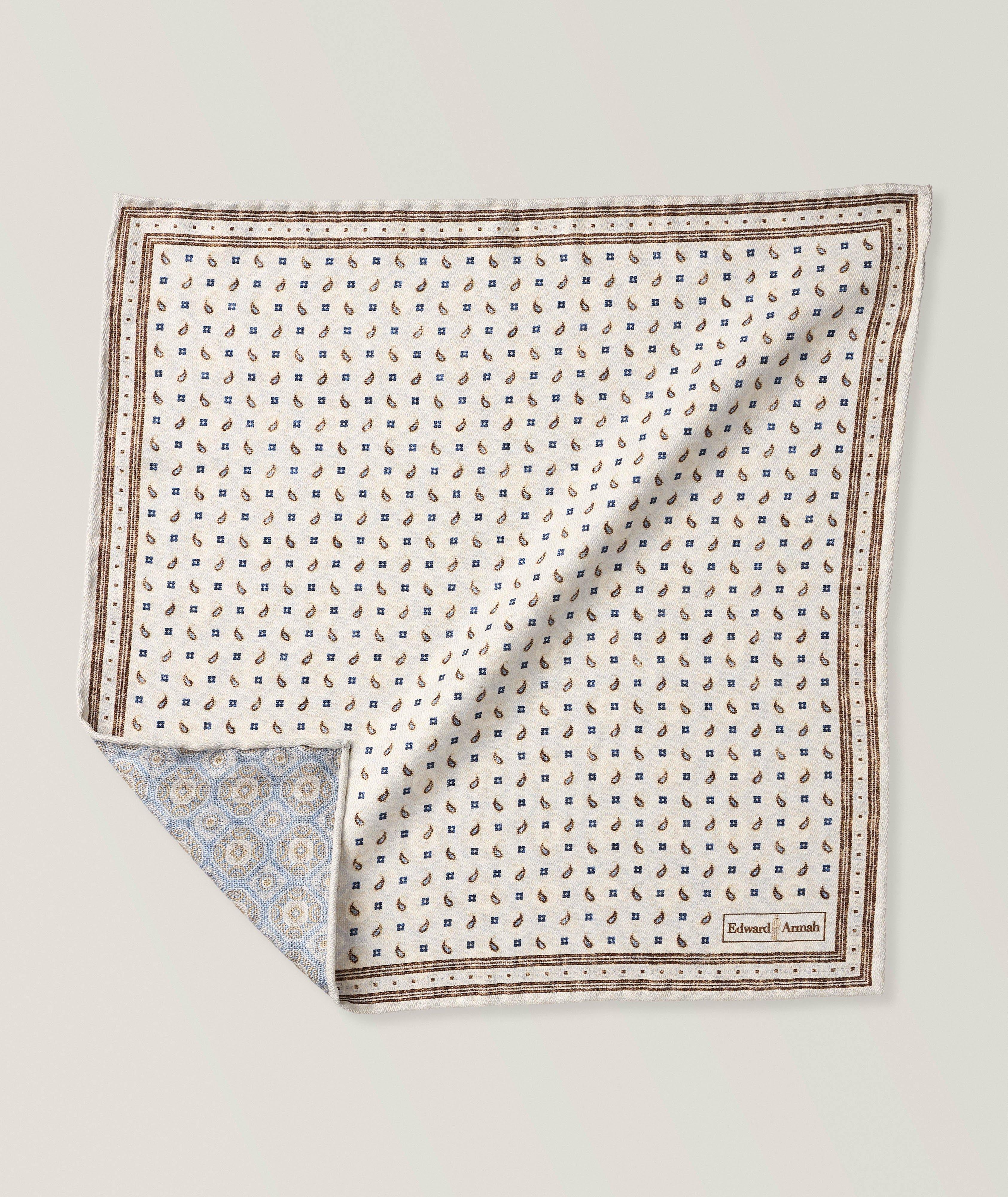 Paisley-Medallion Silk Pocket Square  image 0