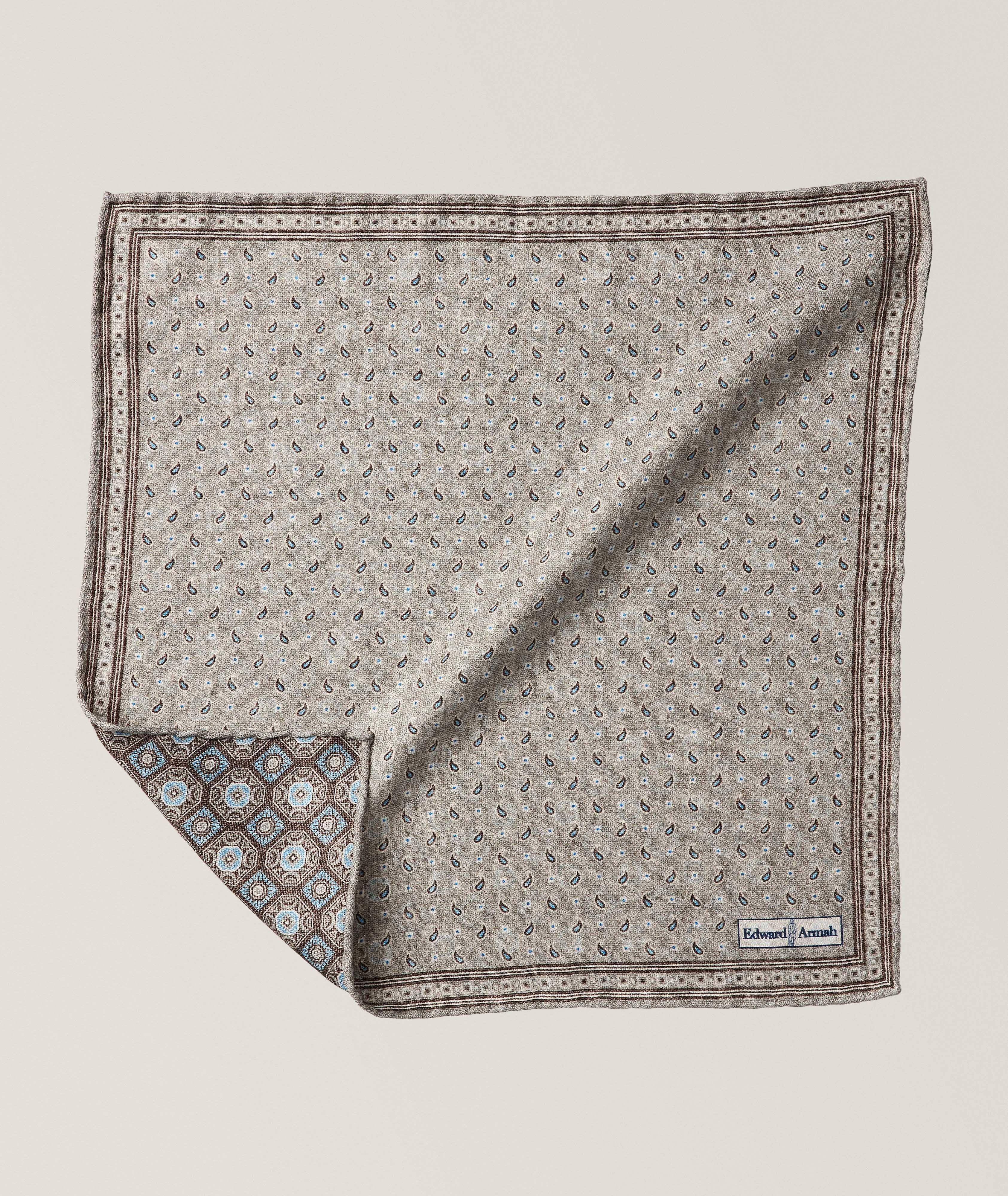 Paisley-Medallion Silk Pocket Square  image 0