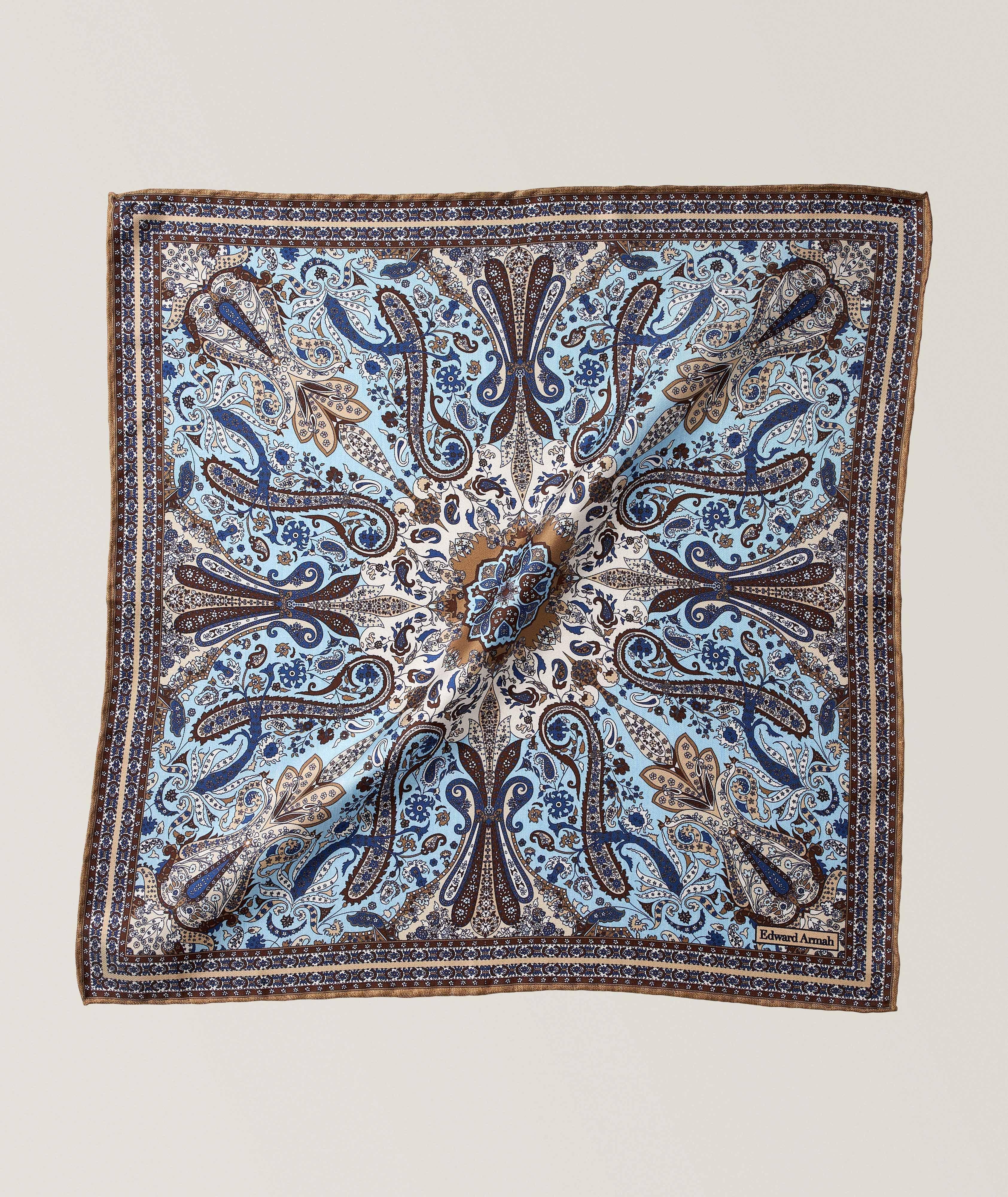 Pochette de costume en soie à motif cachemire image 0