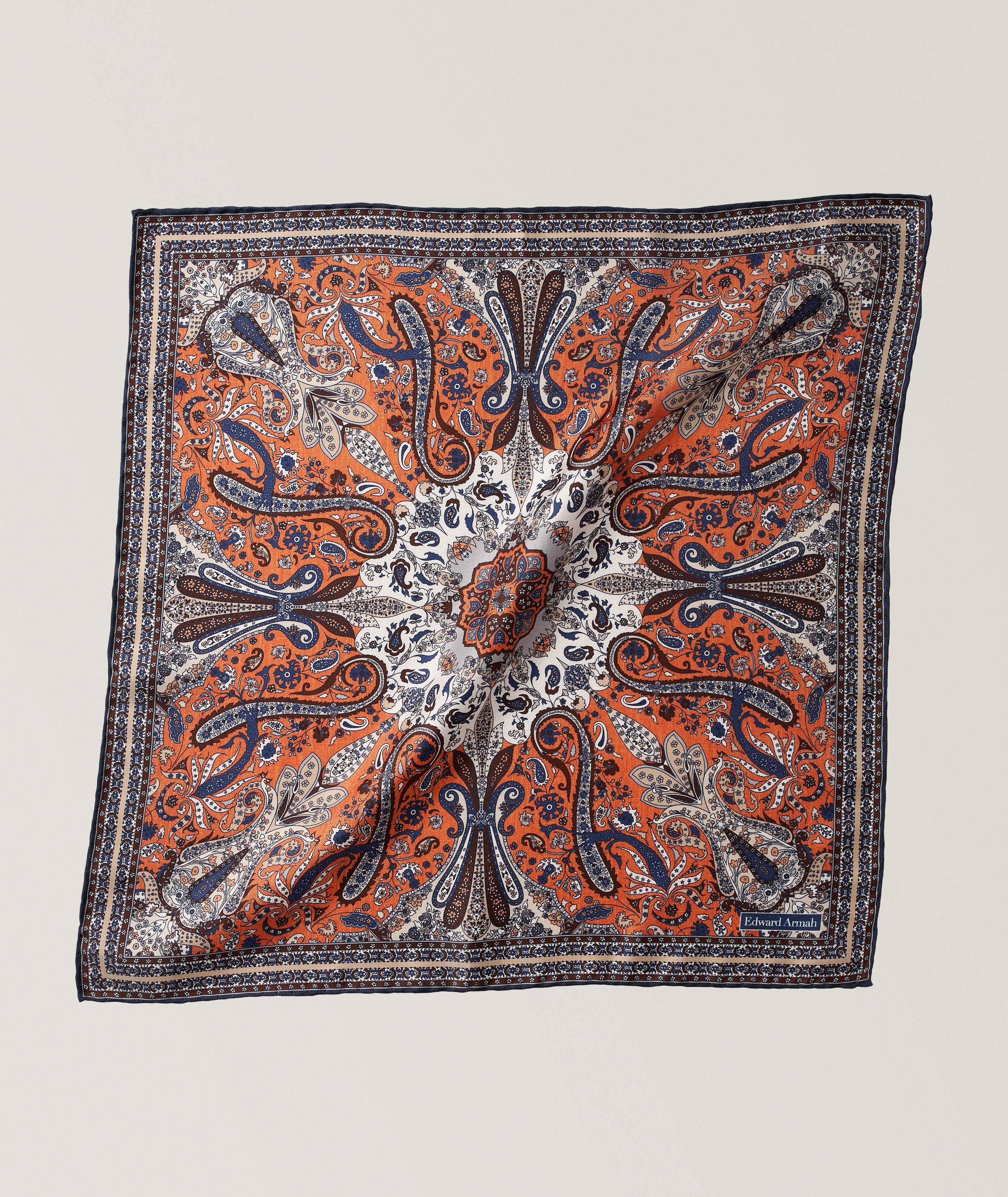 Pochette de costume en soie à motif cachemire image 0