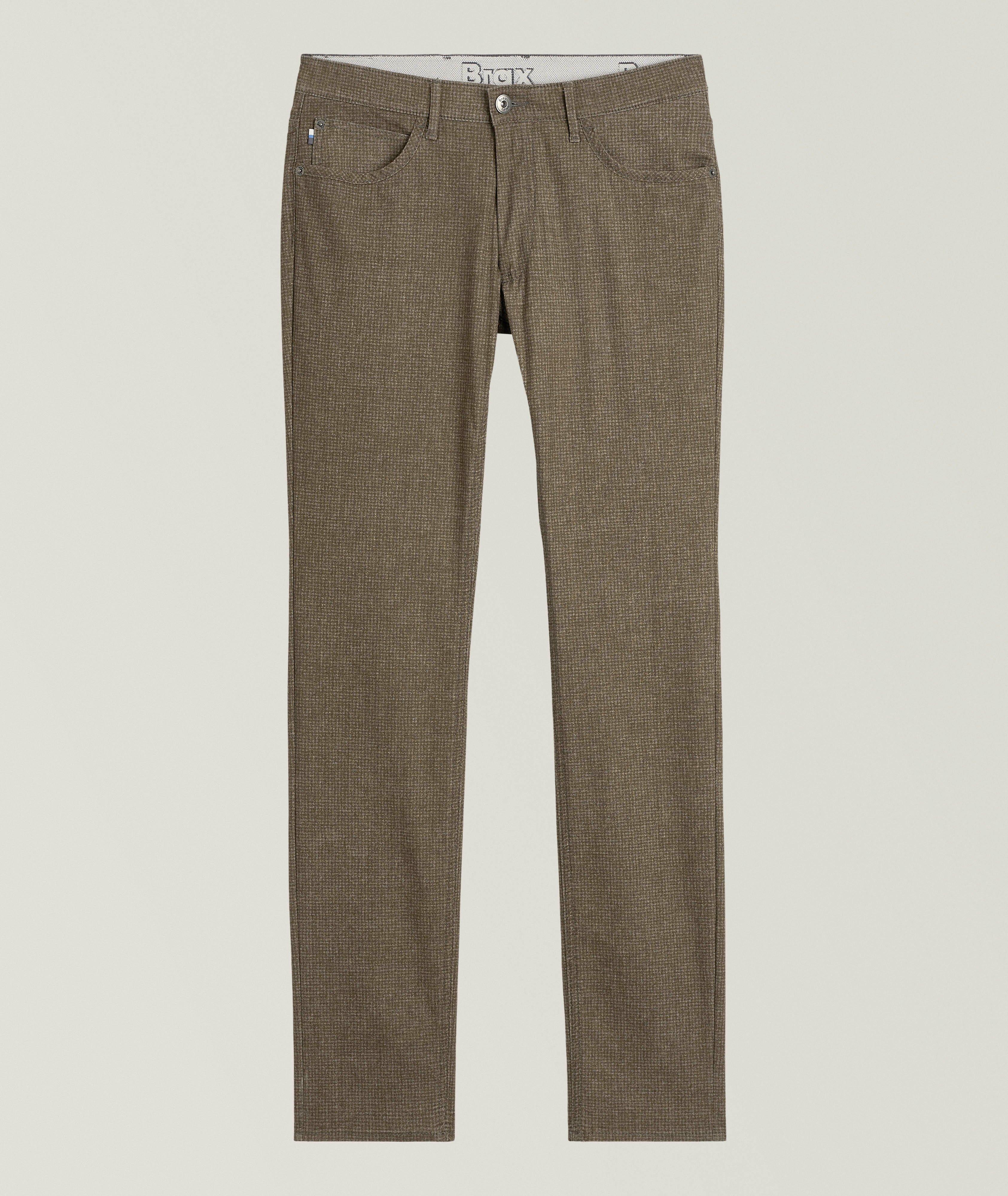 Brax Pantalon Chuck en mélange de coton à pied-de-poule