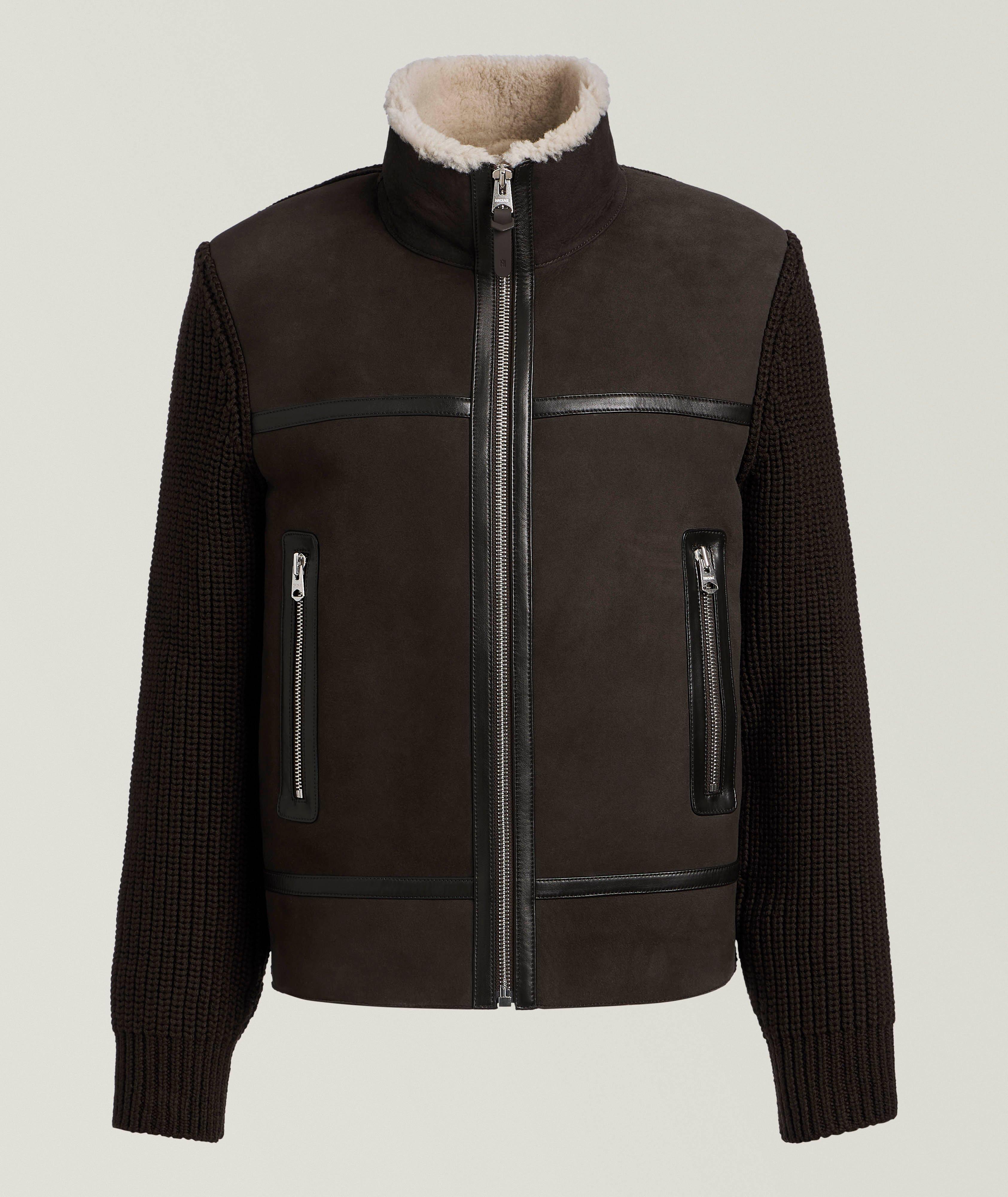 Blouson Johnathon en suède et shearling image 0