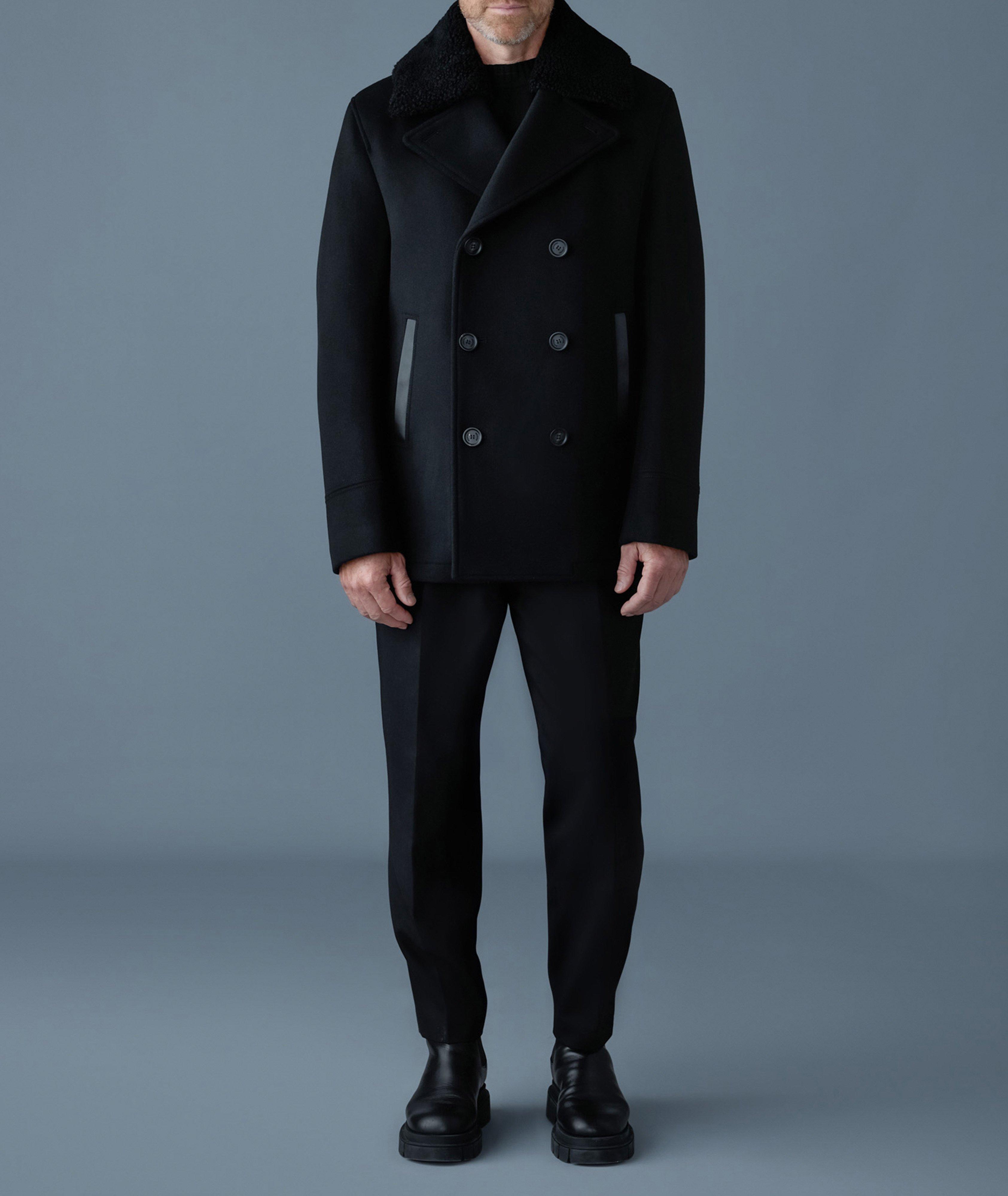 Cole Wool Shearling Collar Peacoat image 1