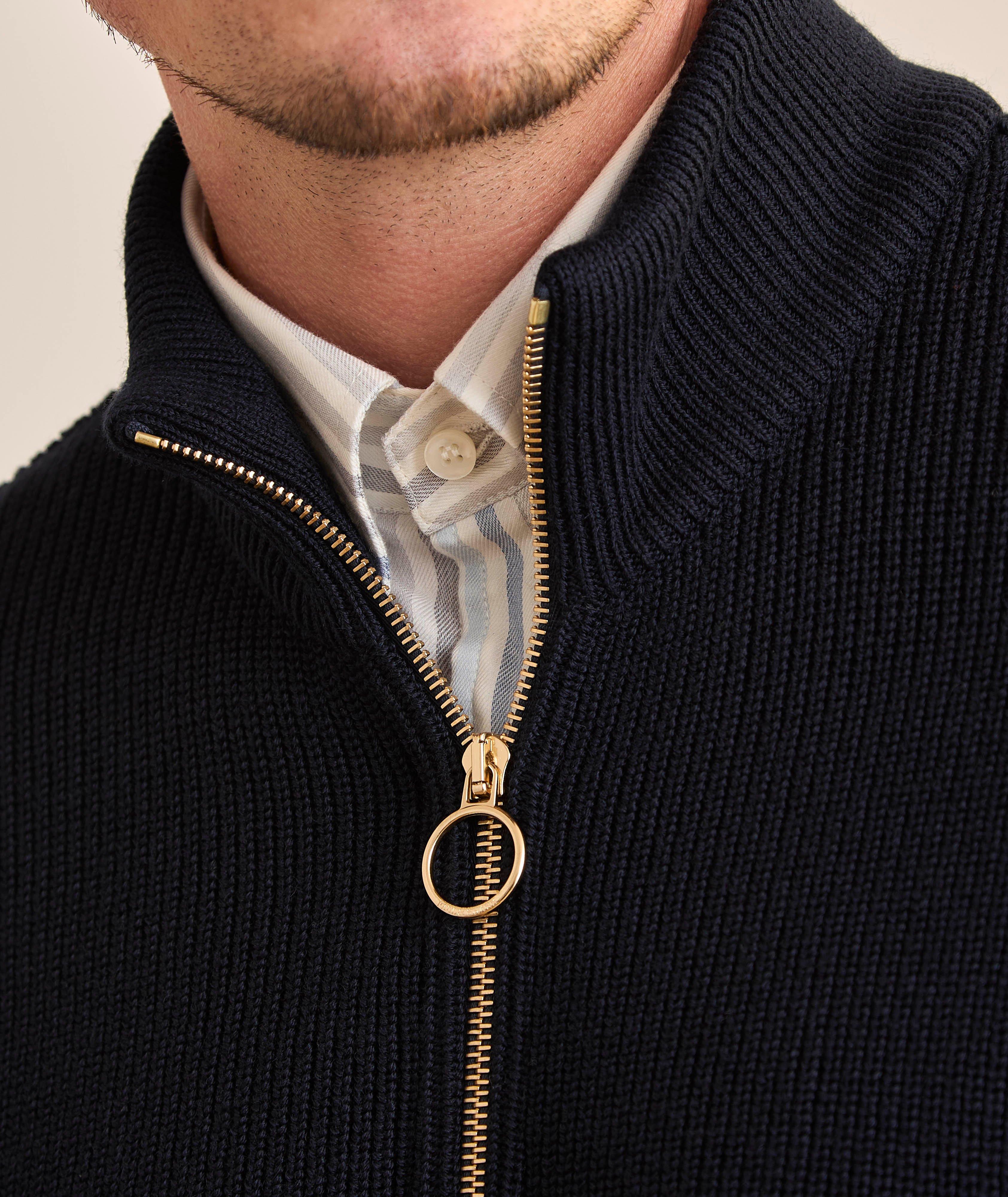 Virgin Wool-Blend Full-Zip Cardigan  image 3