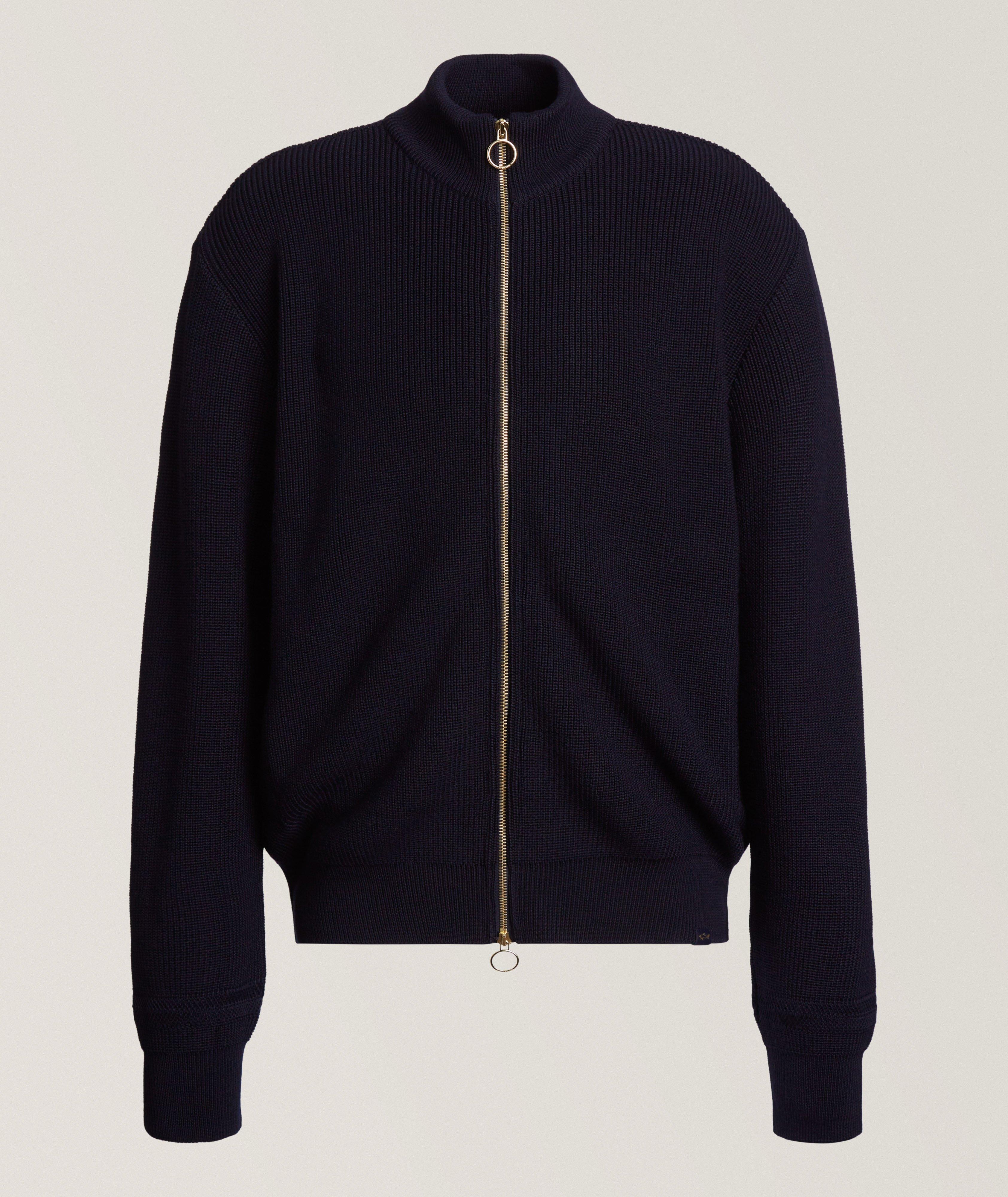 Virgin Wool-Blend Full-Zip Cardigan  image 0