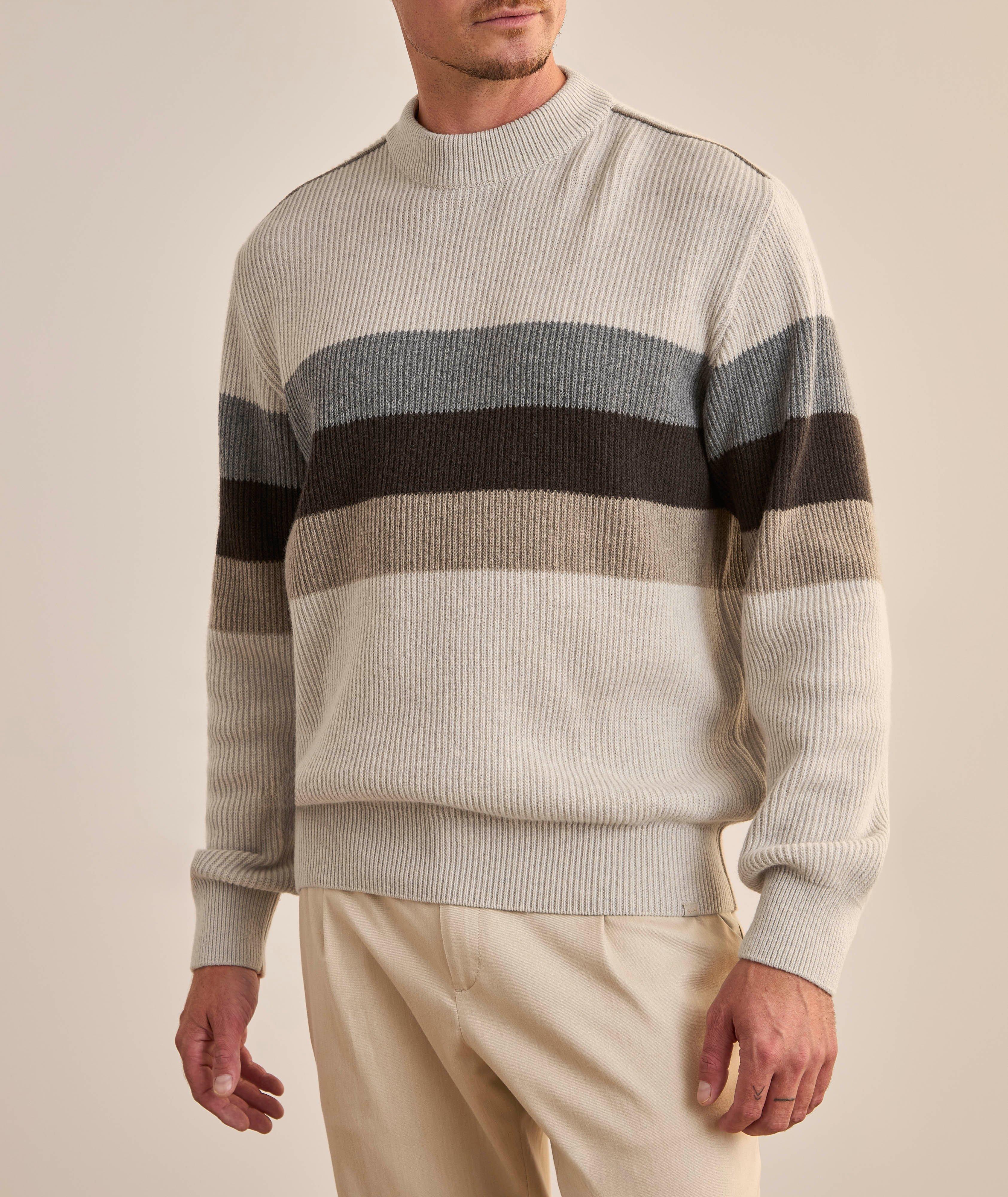 Striped Wool-Blend Crewneck Sweater image 1