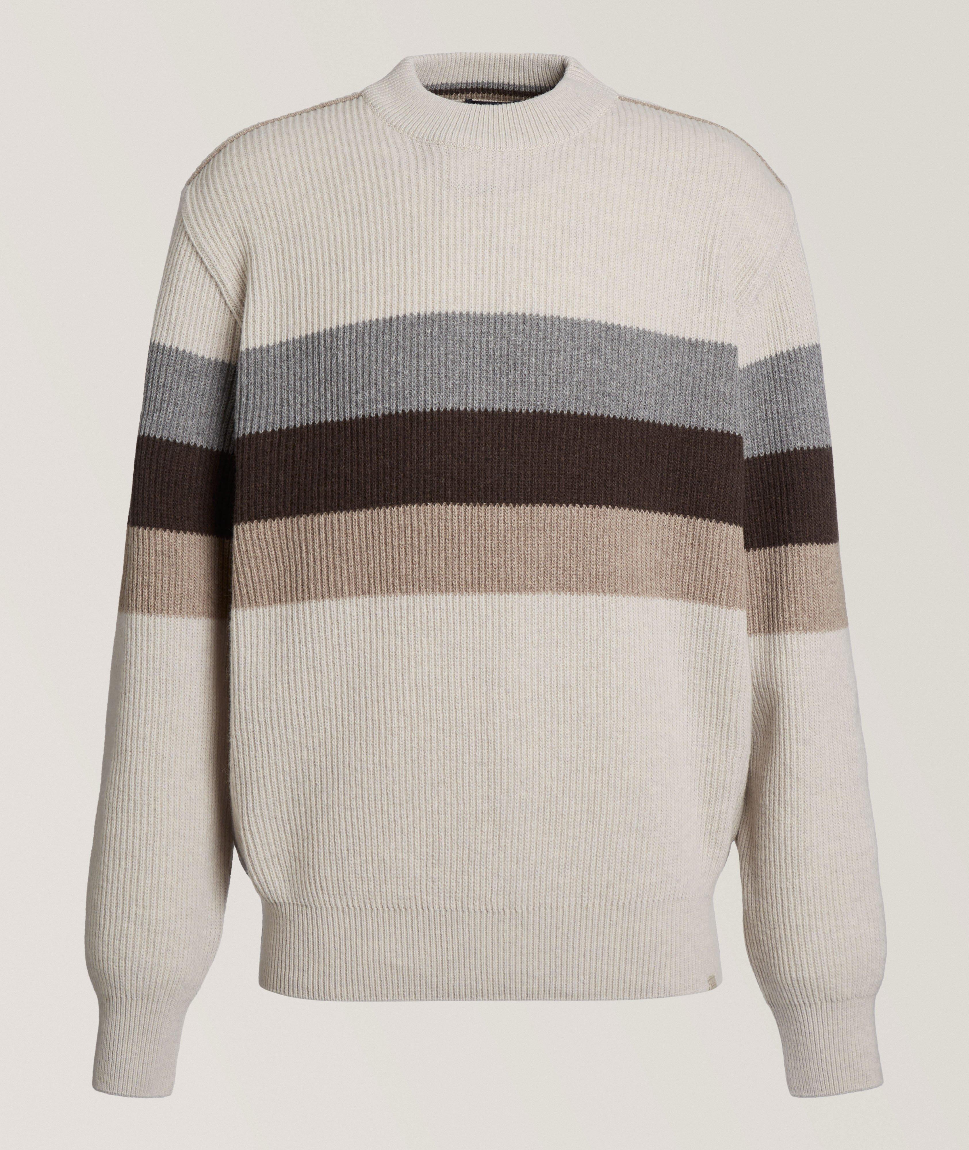 Striped Wool-Blend Crewneck Sweater image 0