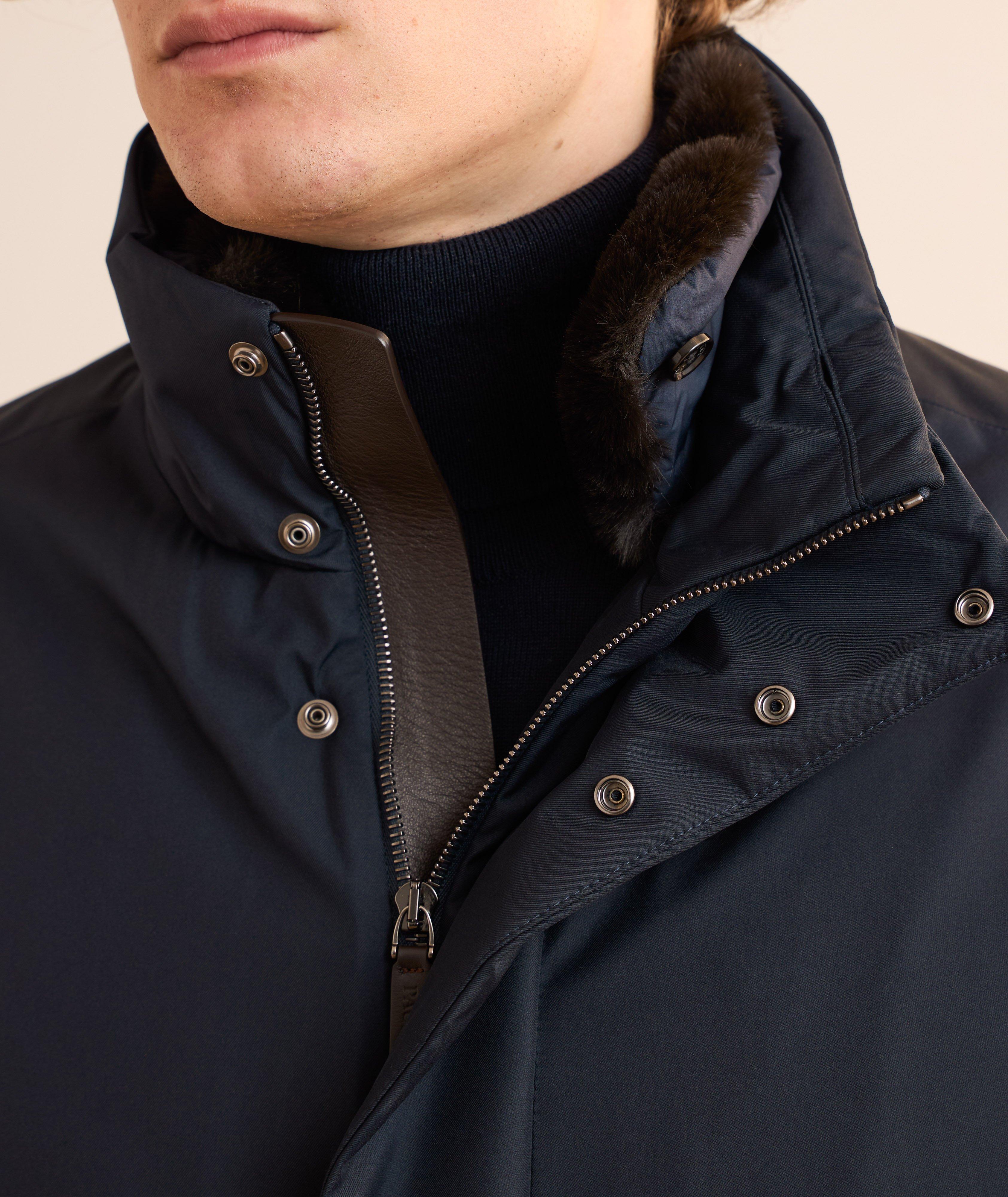 Manteau court hydrofuge col amovible fausse fourrure image 3