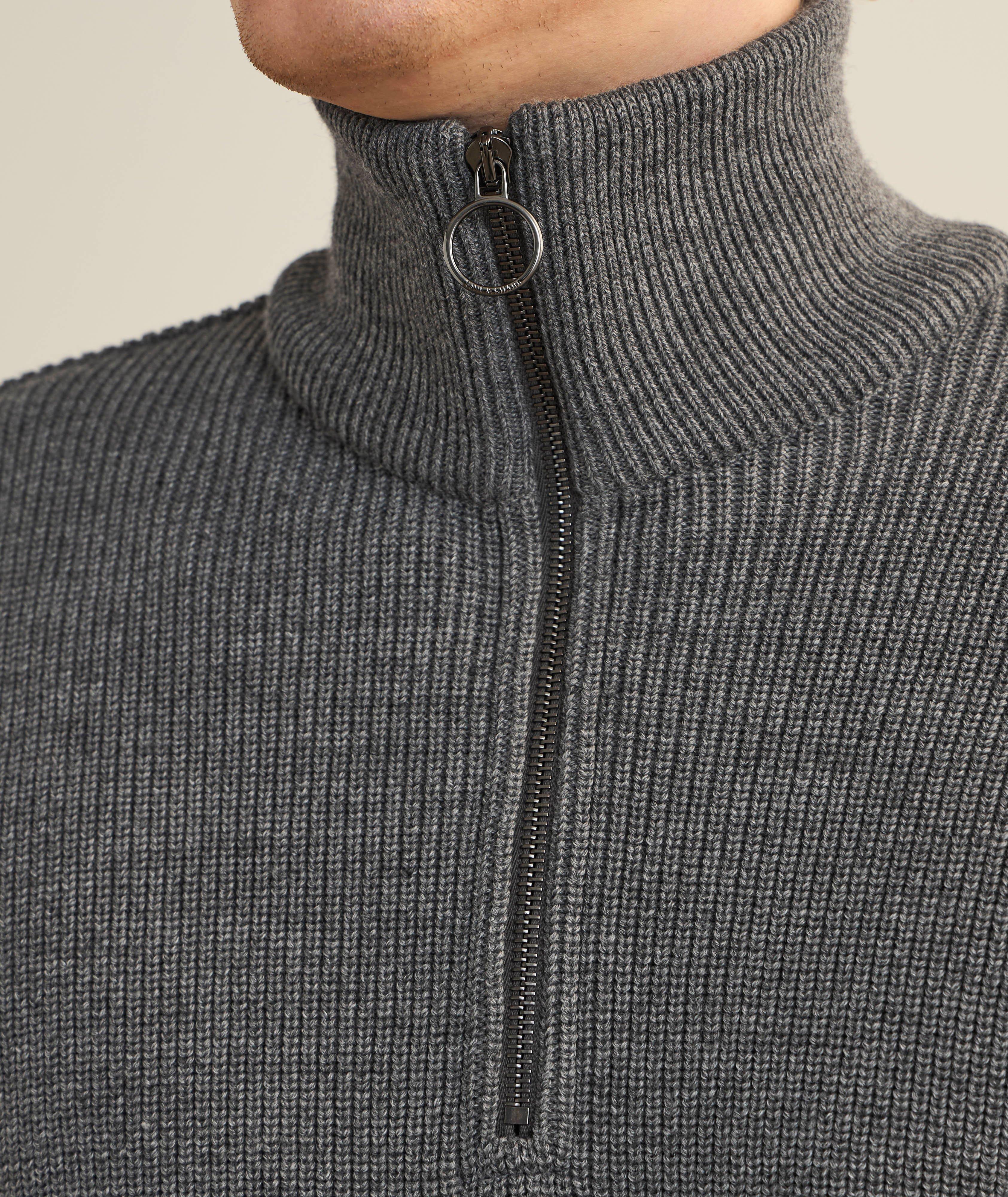 Virgin Wool-Blend Quarter-Zip Sweater image 3