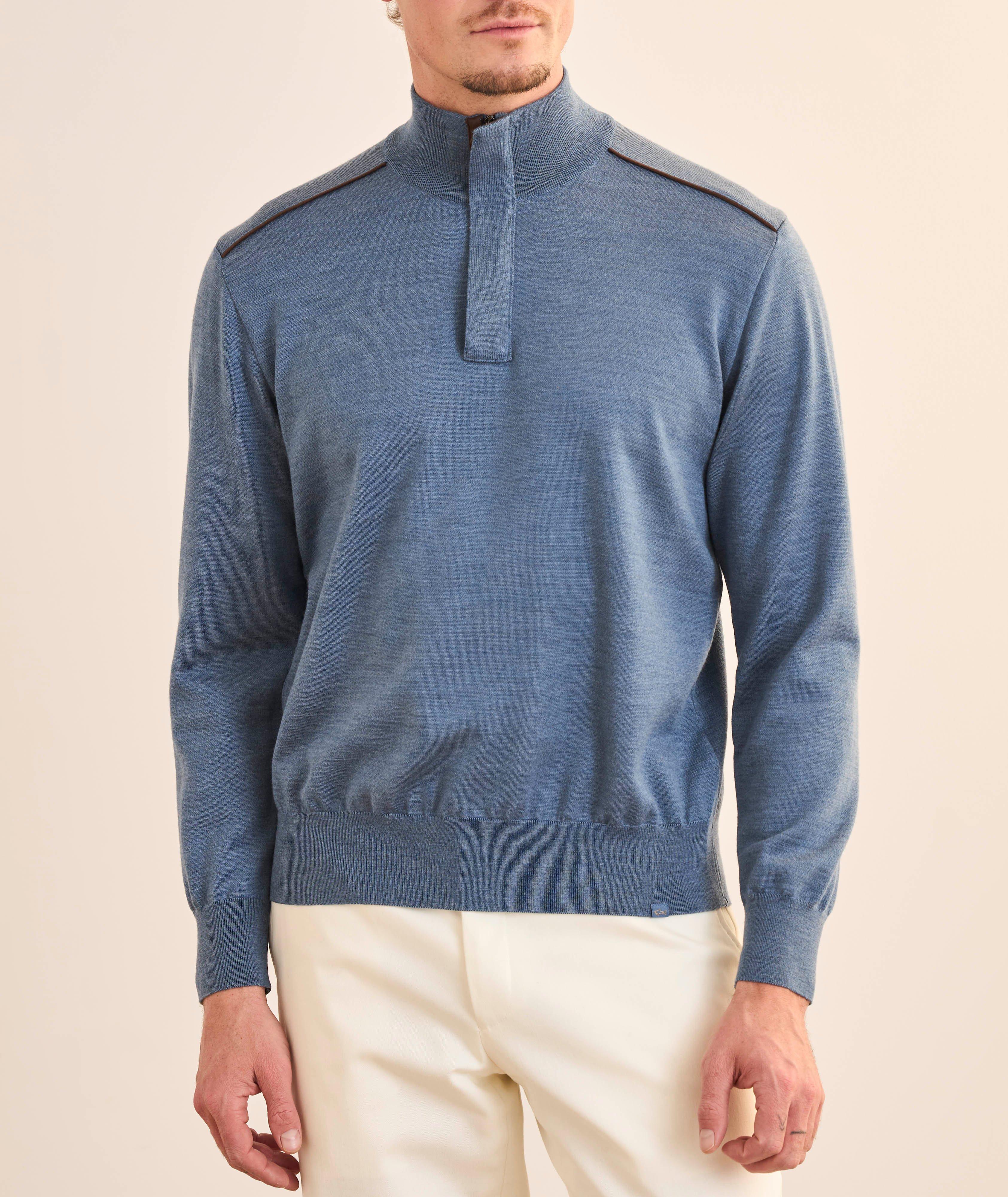 Pull à quart glissière laine vierge image 1