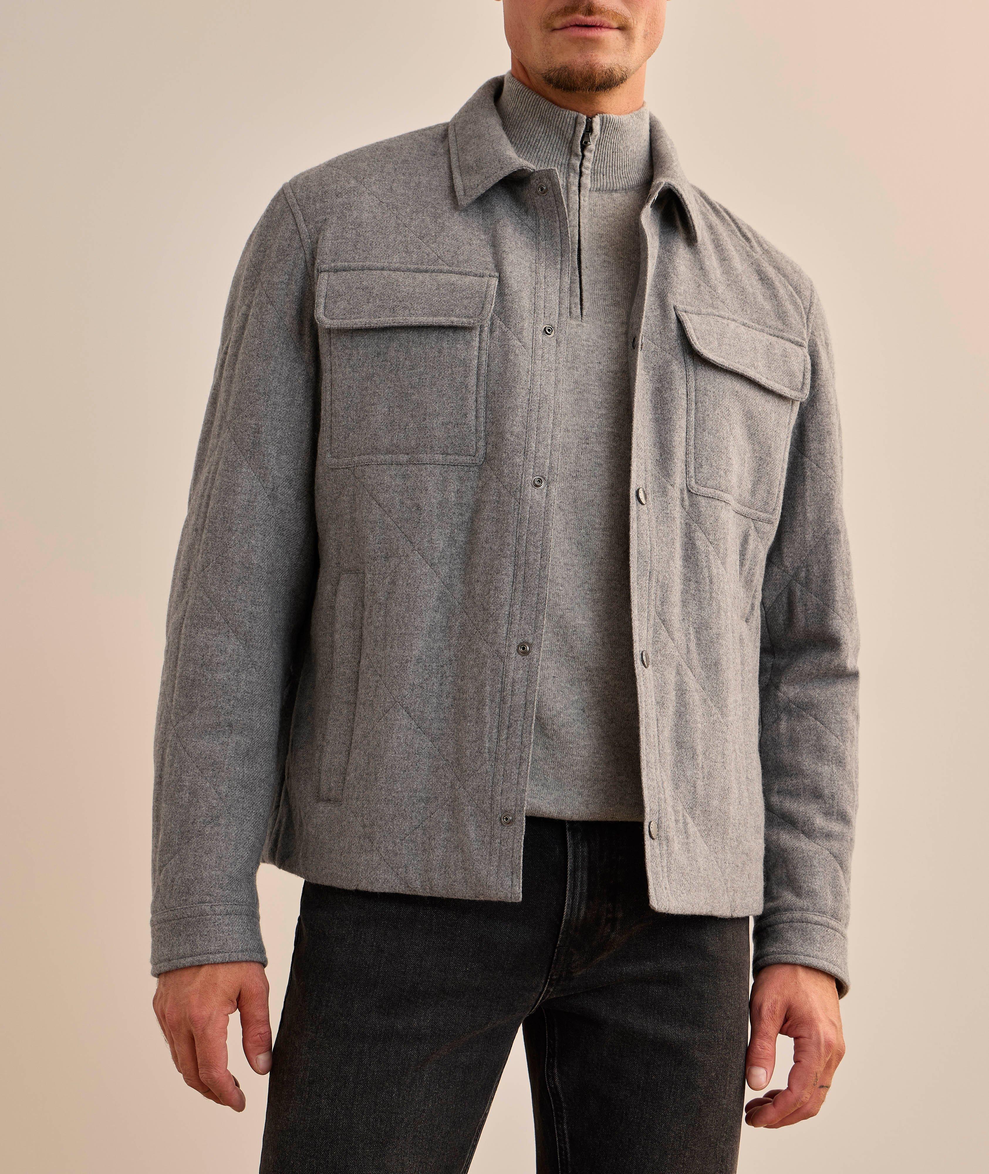 Quilted Wool-Cashmere Snap Overshirt image 1