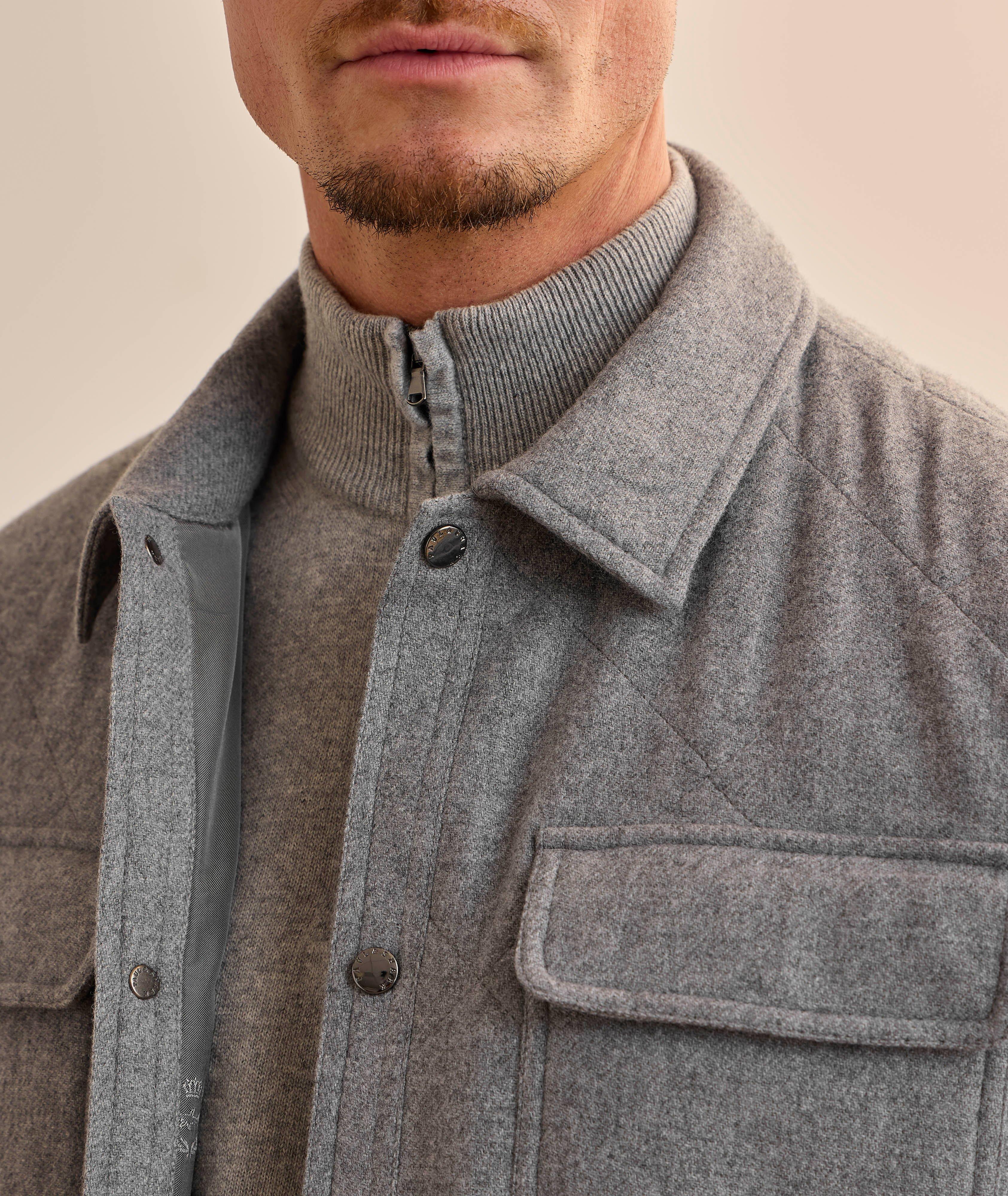 Quilted Wool-Cashmere Snap Overshirt image 4