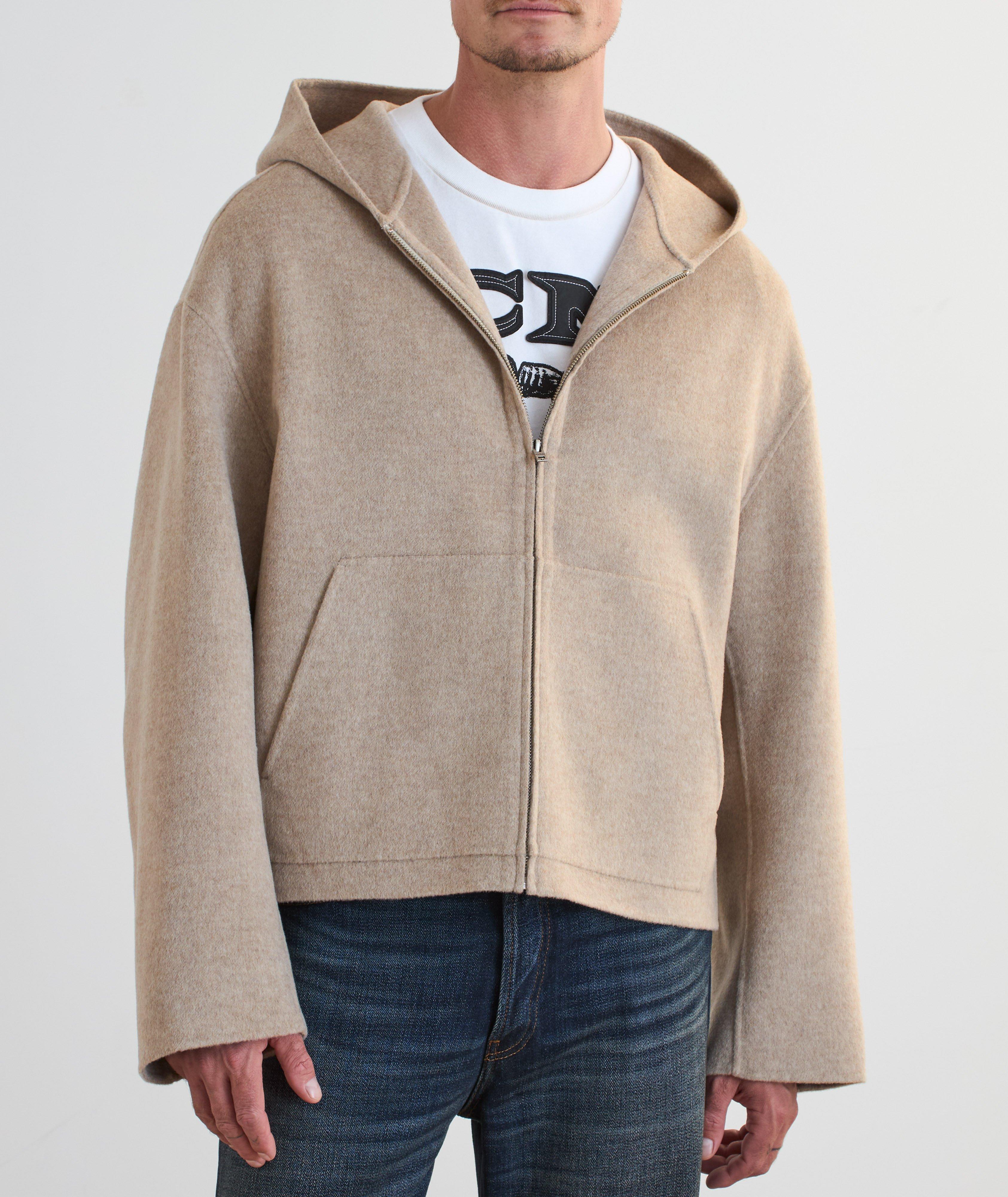 Veste à capuche double face en laine et cachemire image 1