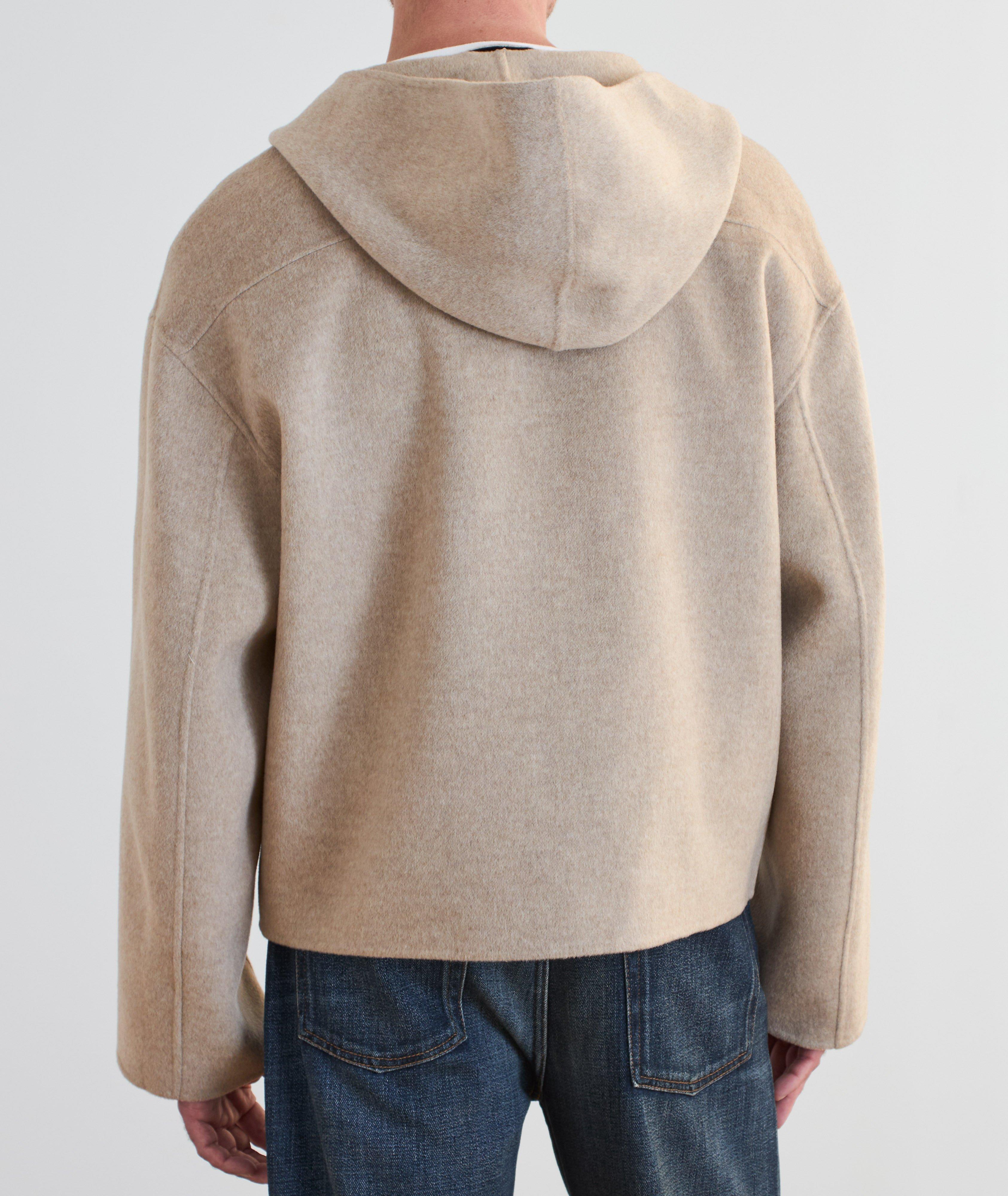 Veste à capuche double face en laine et cachemire image 2