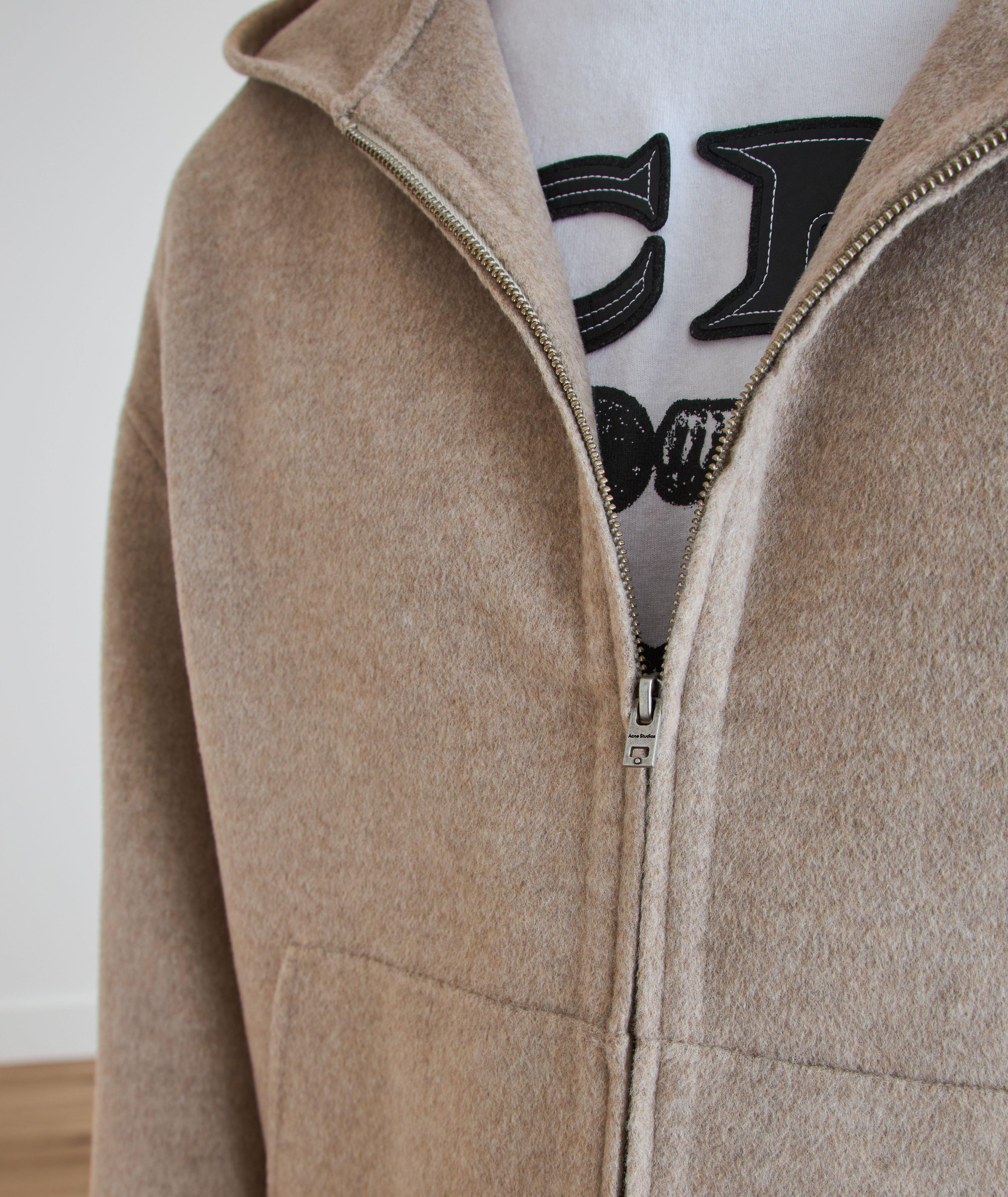 Veste à capuche double face en laine et cachemire image 3