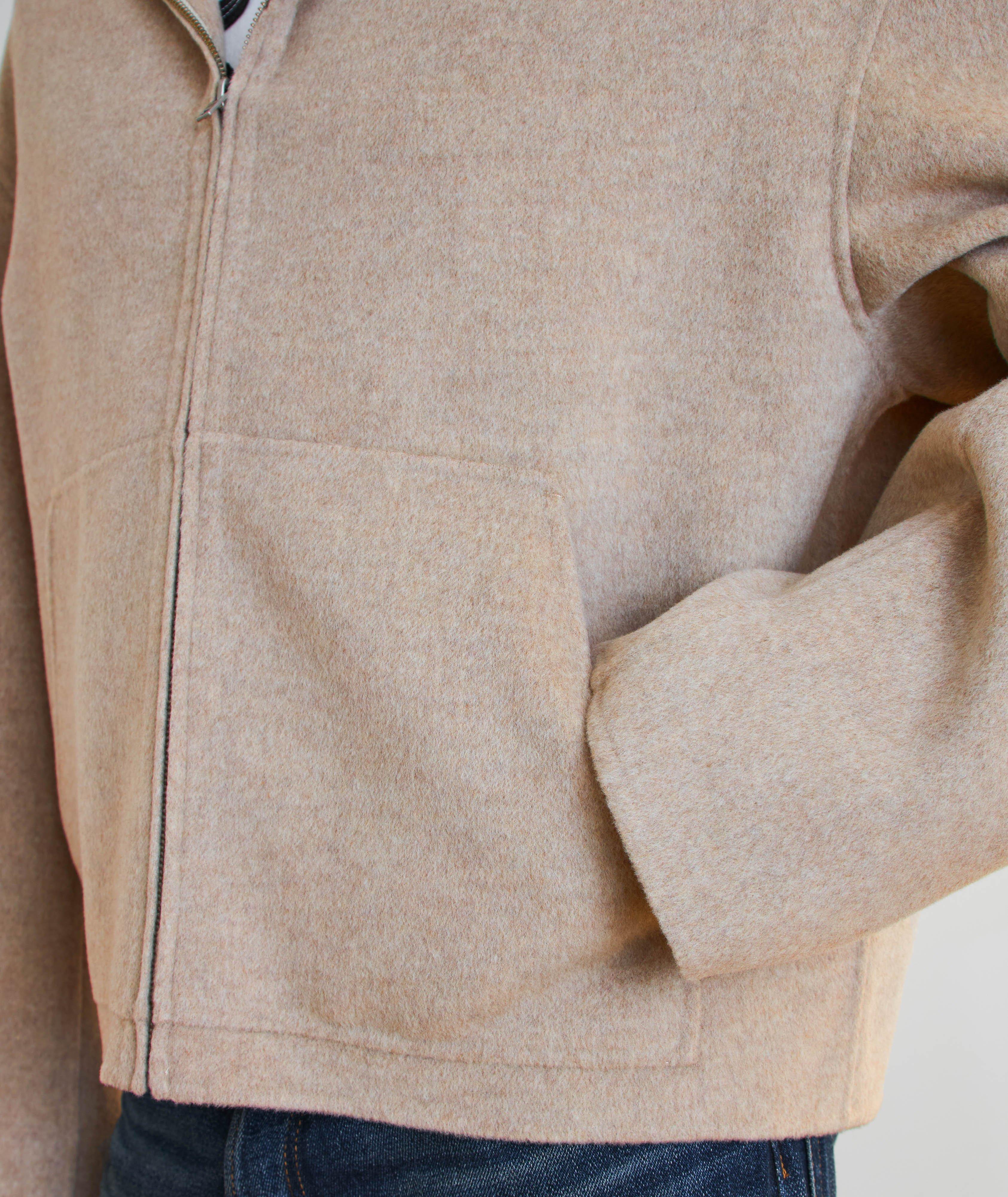 Veste à capuche double face en laine et cachemire image 4