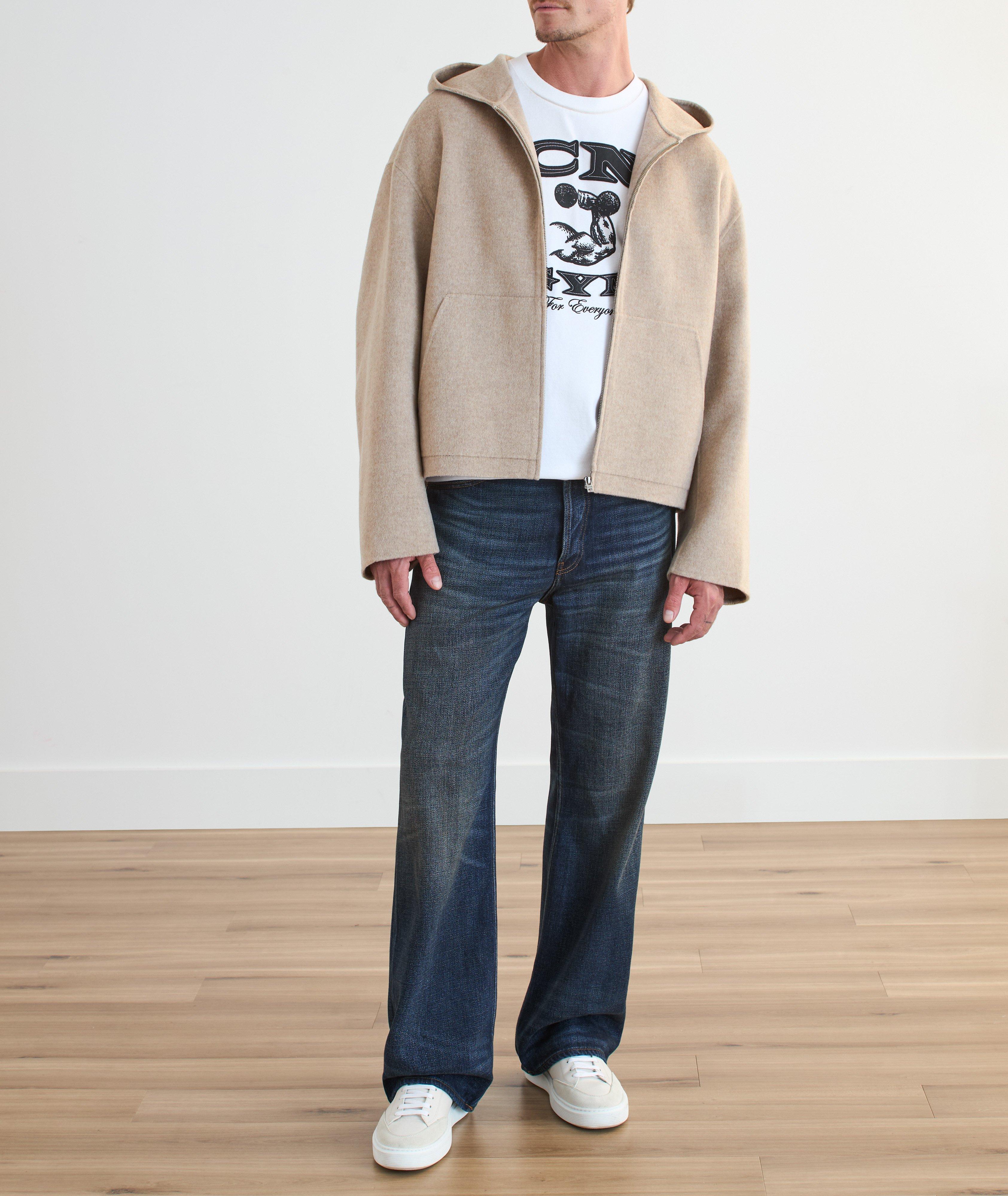 Veste à capuche double face en laine et cachemire image 5