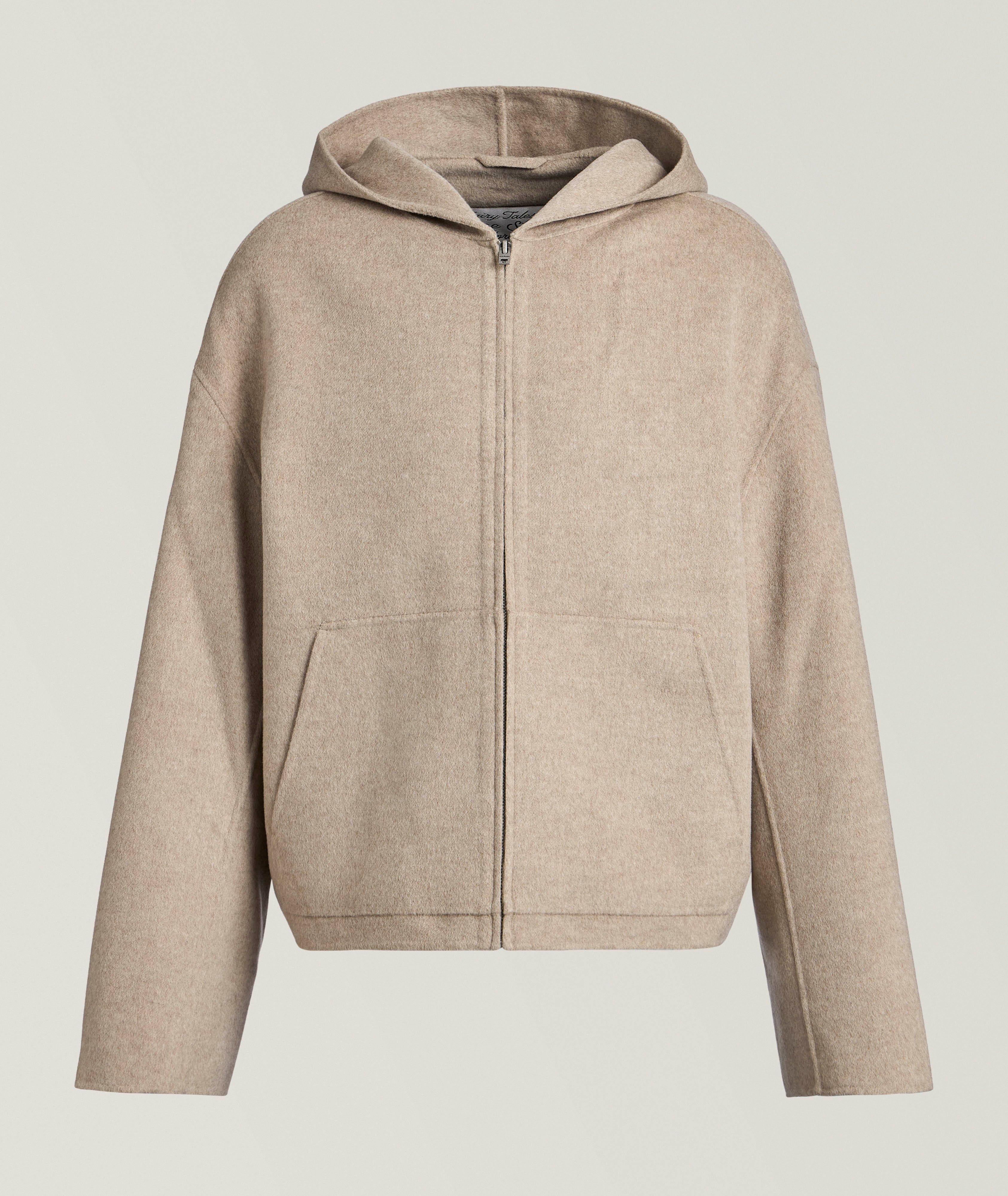 Veste à capuche double face en laine et cachemire image 0