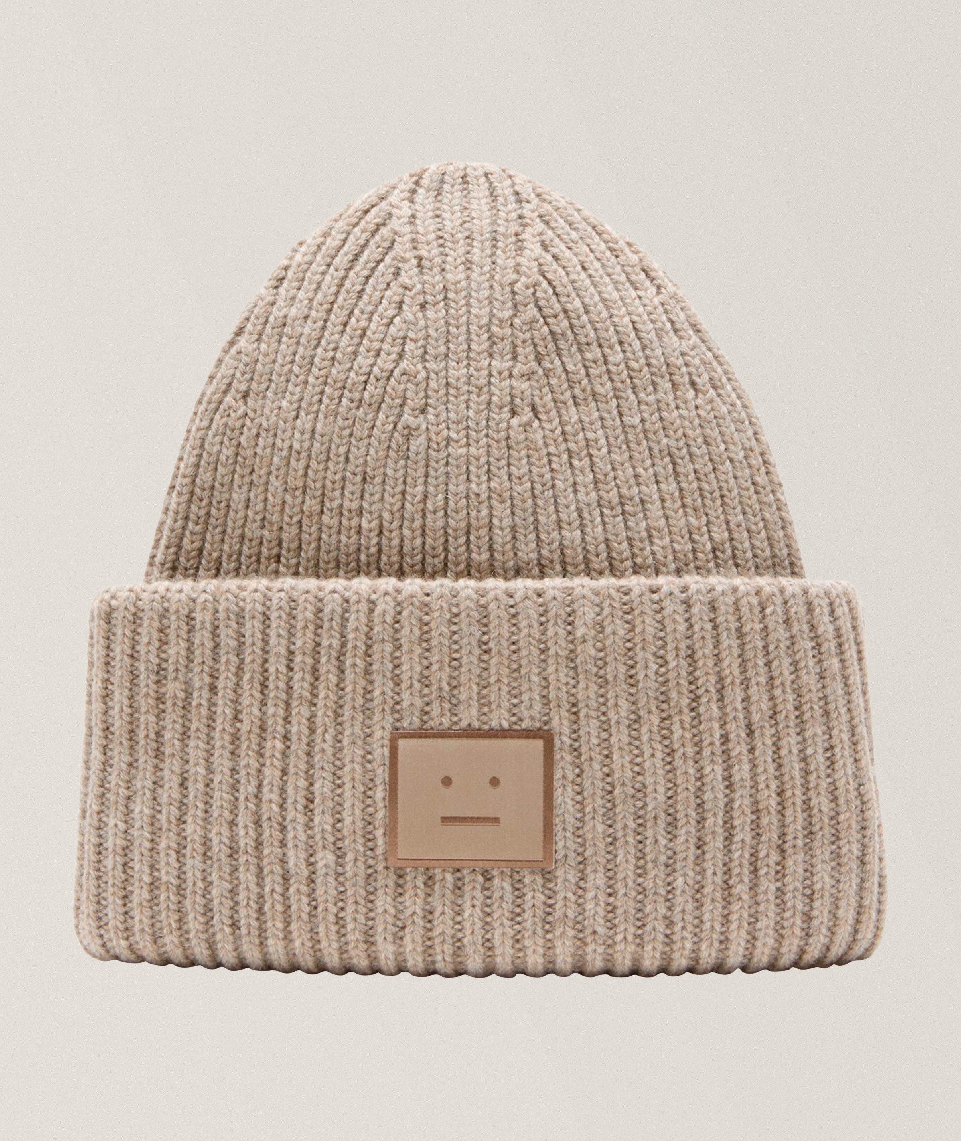 Ribbed Wool-Blend Face Logo Beanie image 0