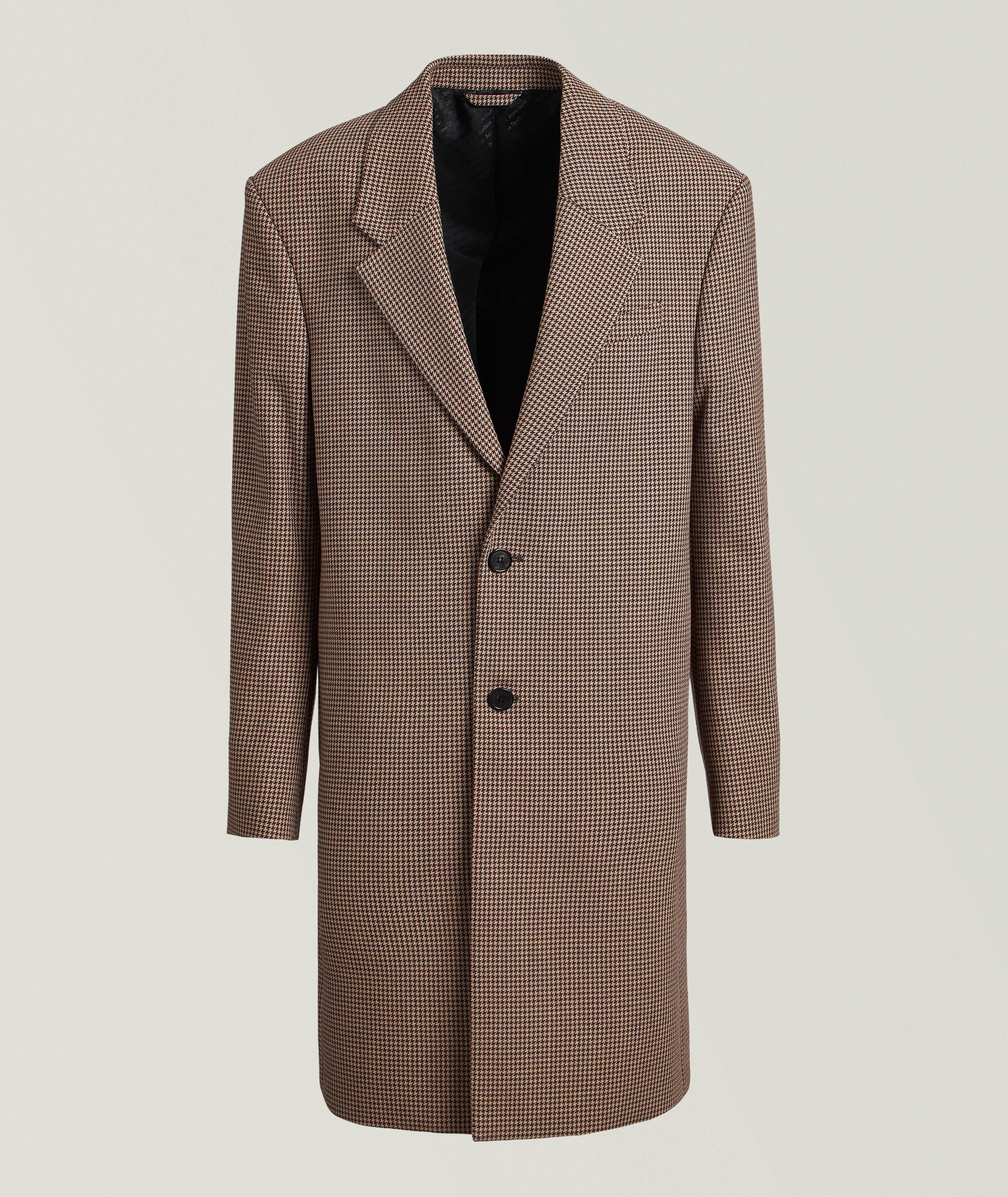 Manteau en laine à motif pied-de-poule image 0
