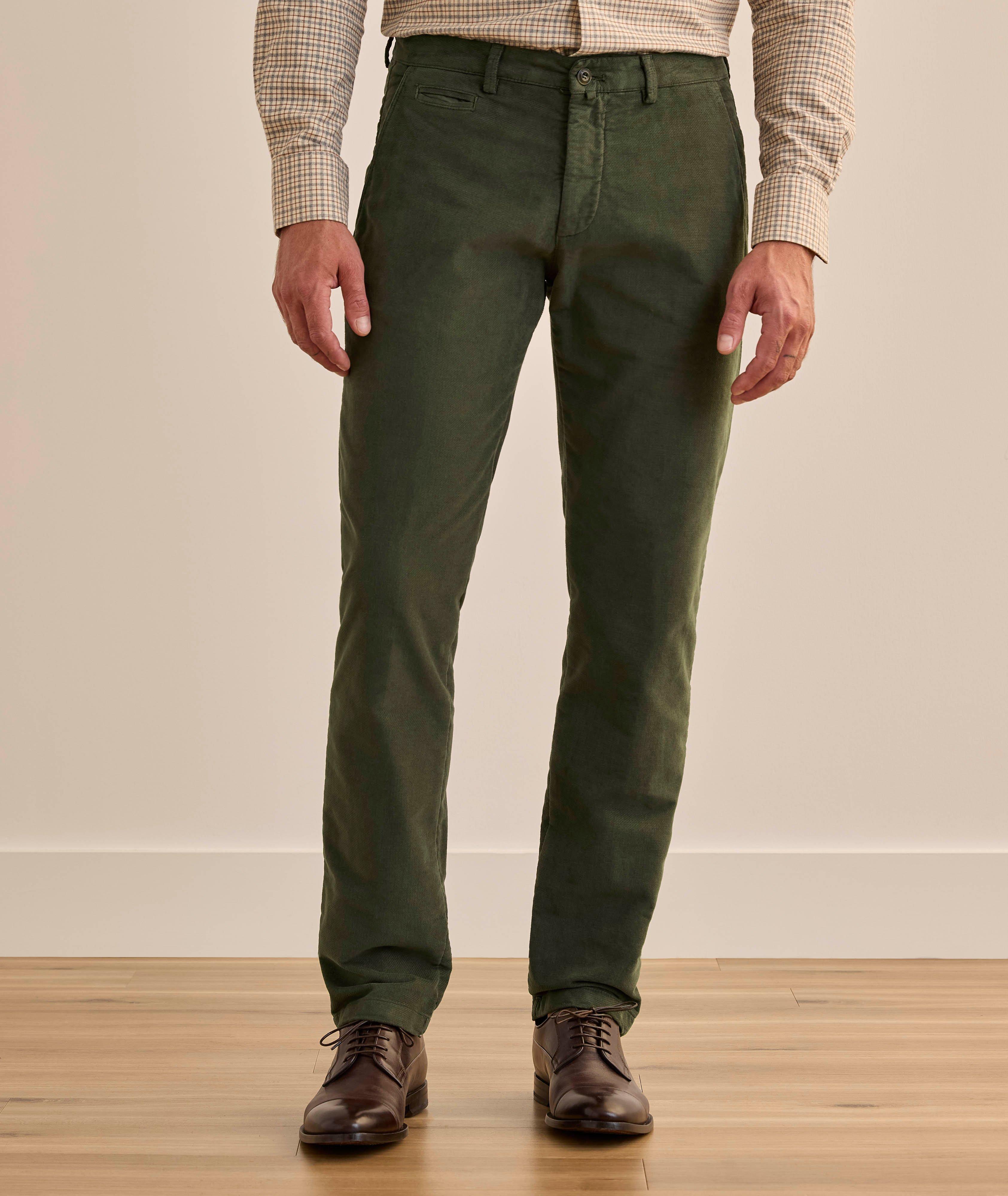 Slim-Fit Stretch Brushed Cotton Pants image 1