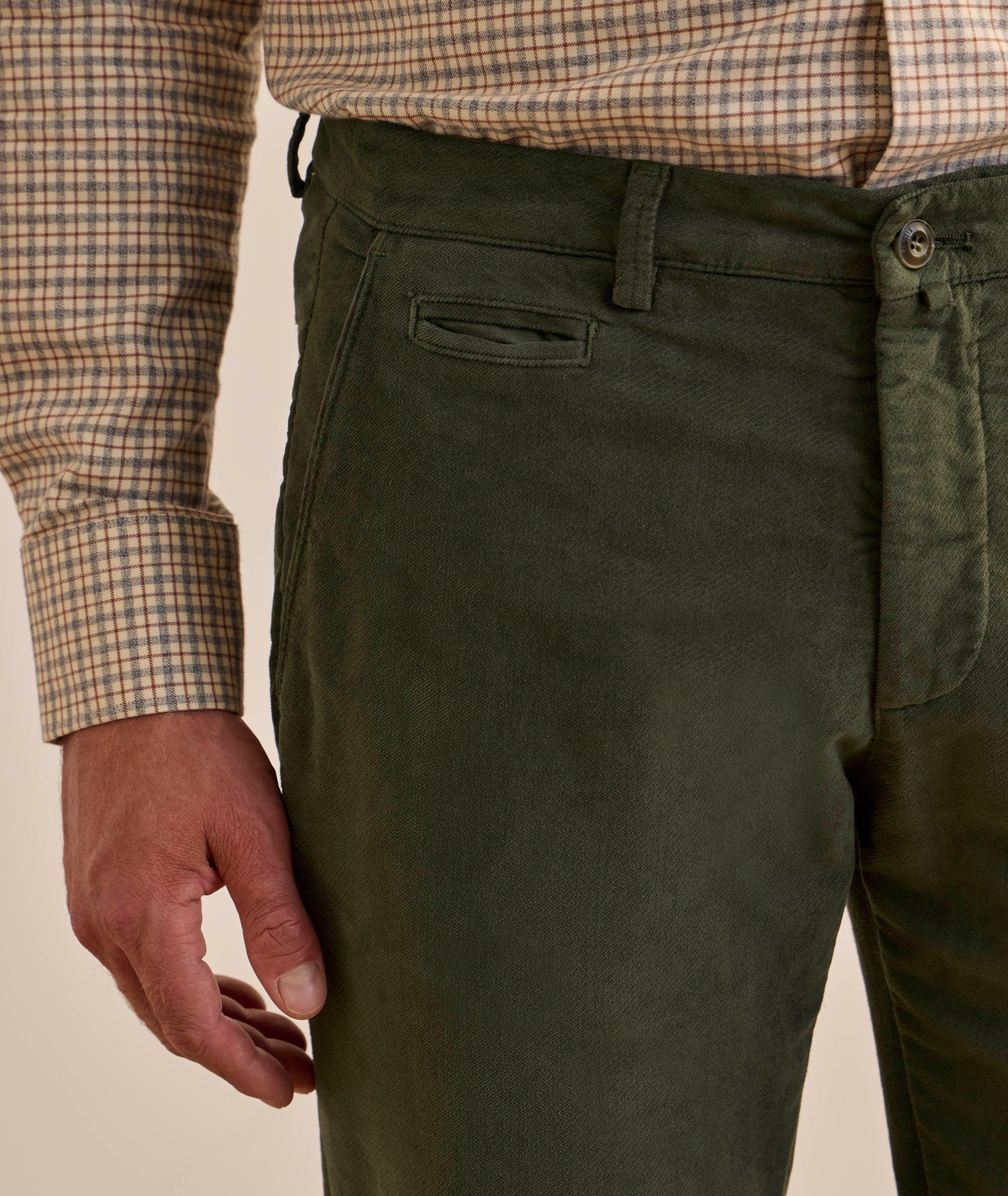 Slim-Fit Stretch Brushed Cotton Pants image 3