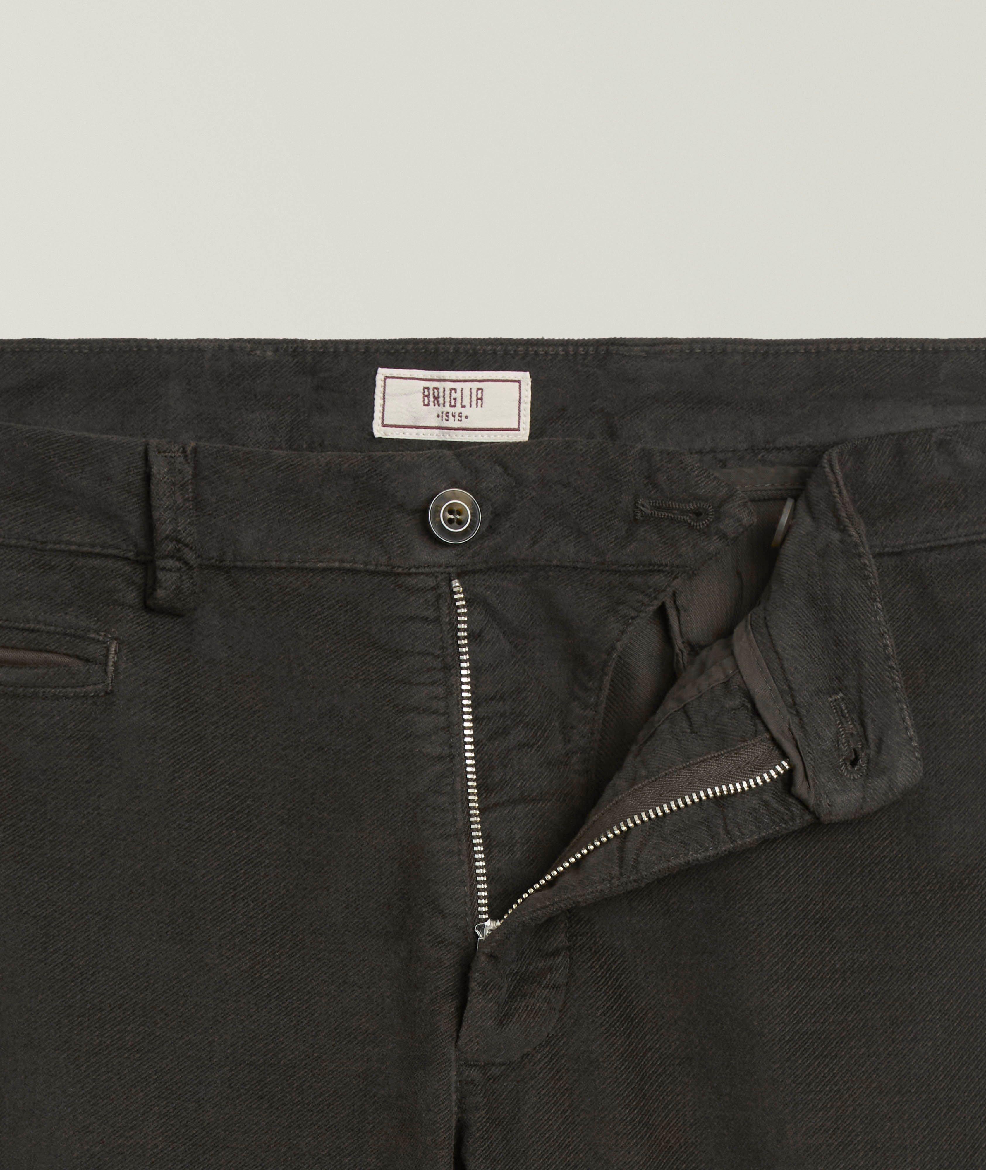Pantalon slim en coton brossé extensible image 1