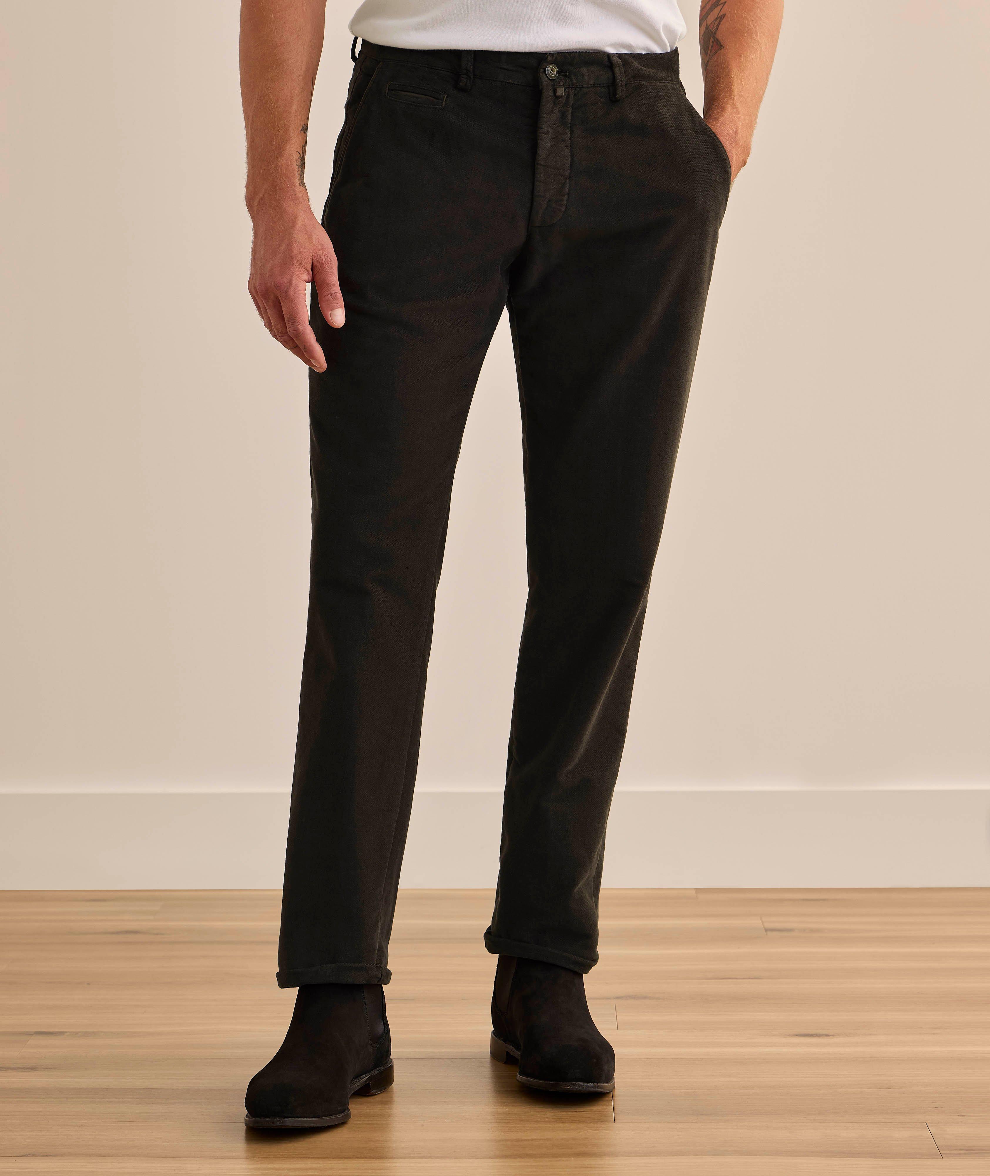 Pantalon slim en coton brossé extensible image 1