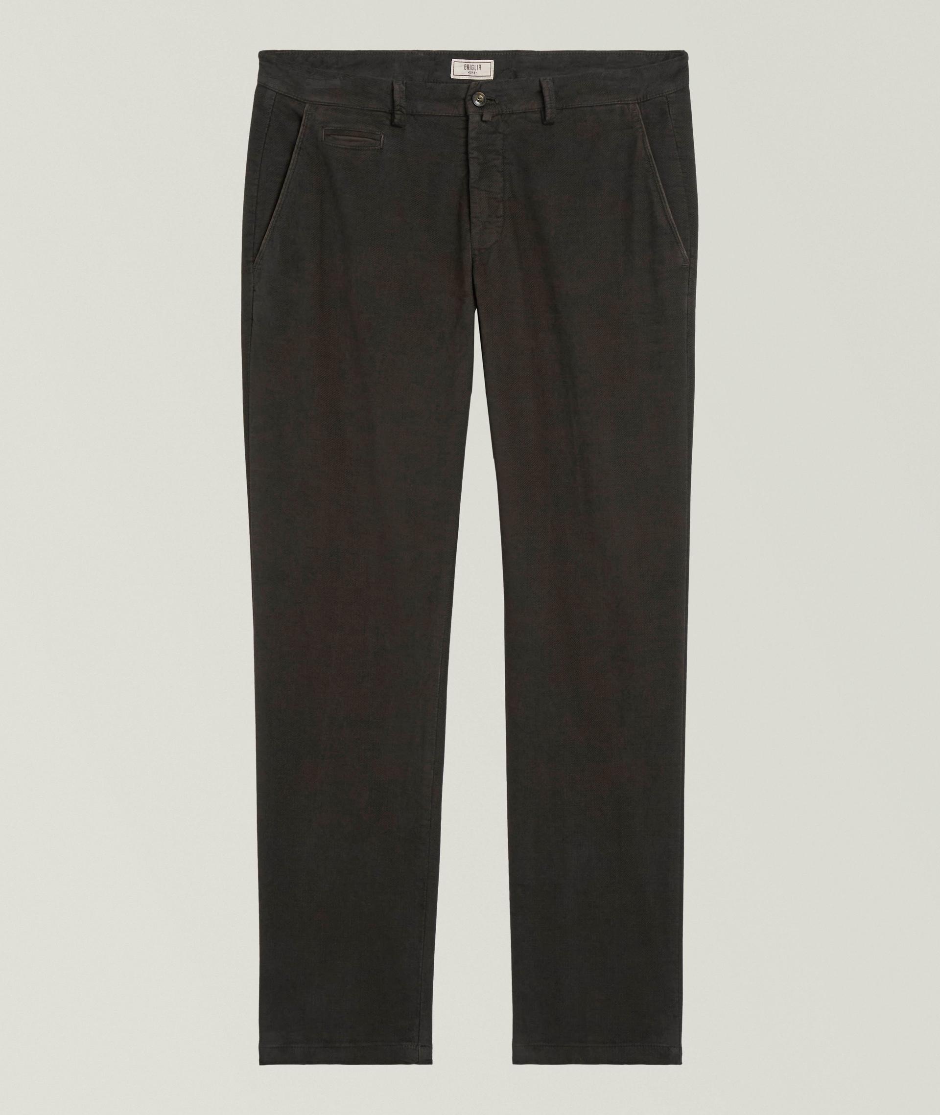 Pantalon slim en coton brossé extensible image 0