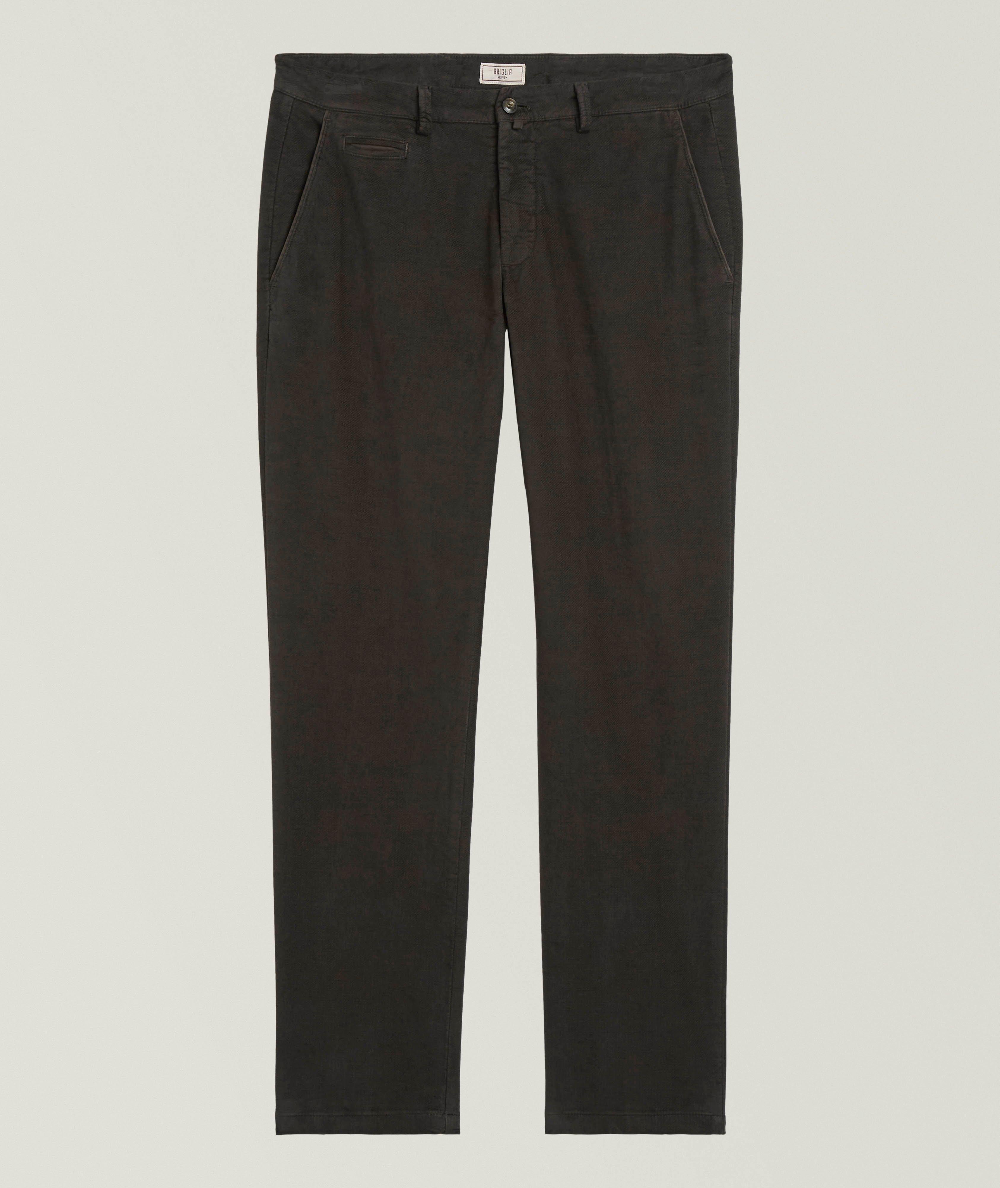 Pantalon slim en coton brossé extensible image 0