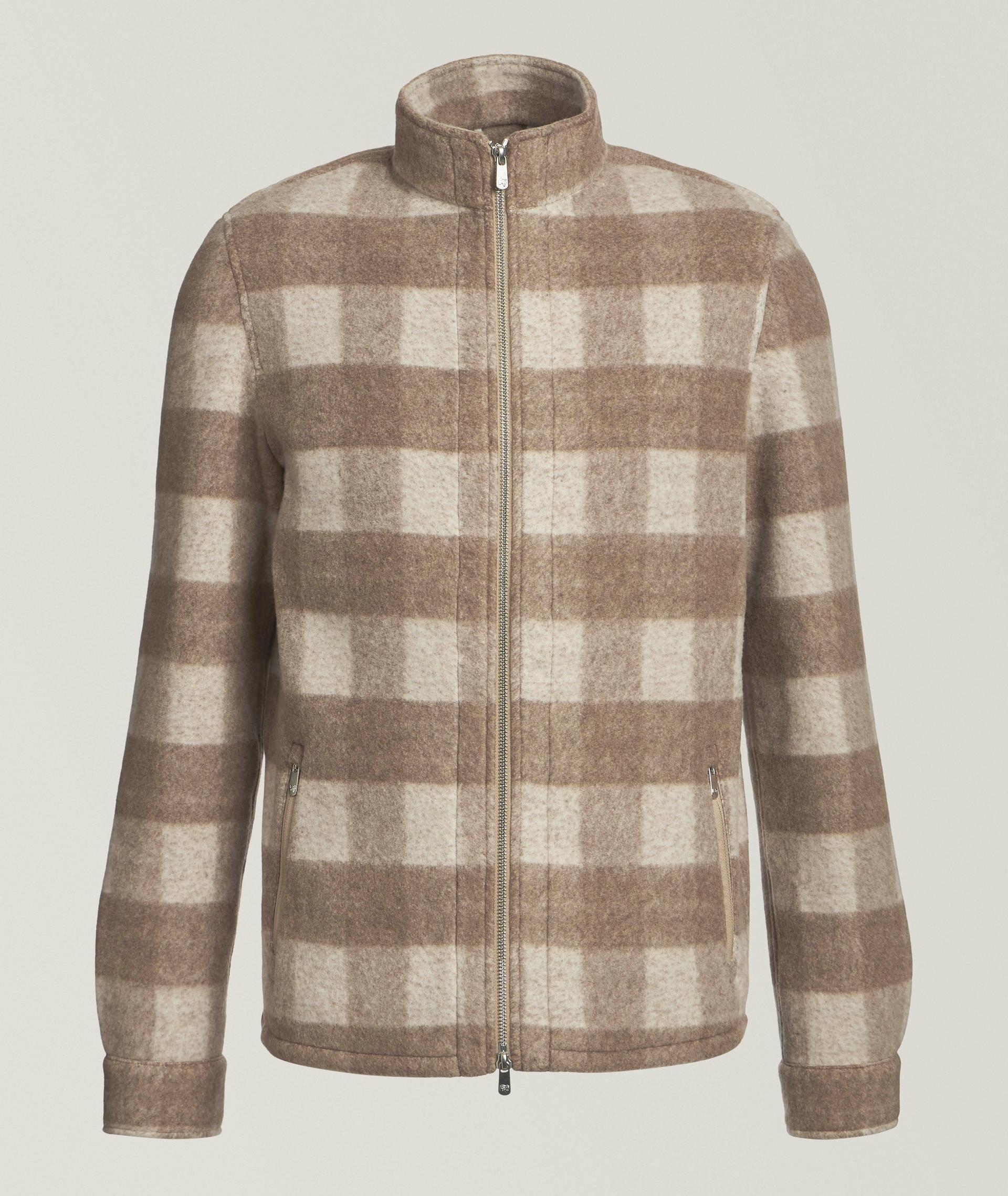 Veste en molleton coton-mélange à carreaux image 0
