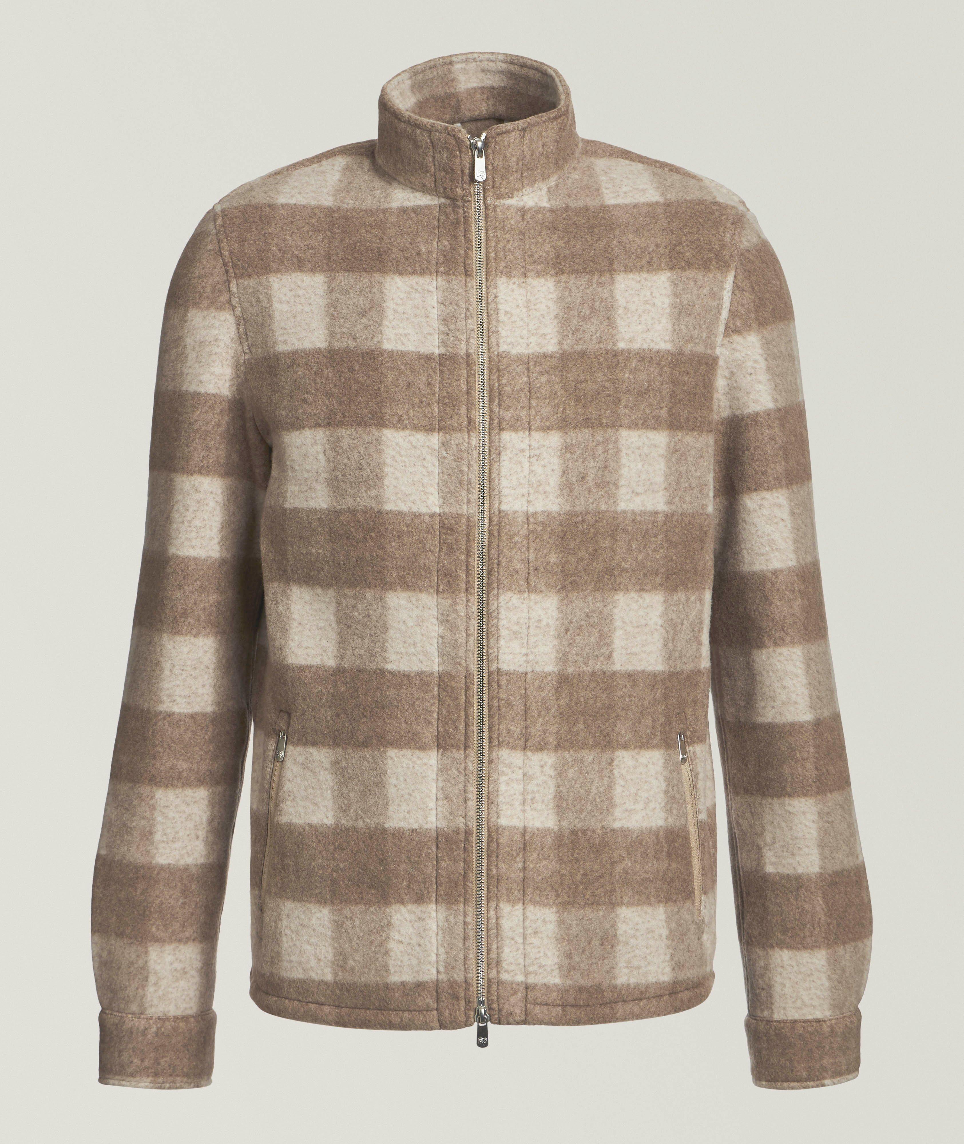 Veste en molleton coton-mélange à carreaux image 0