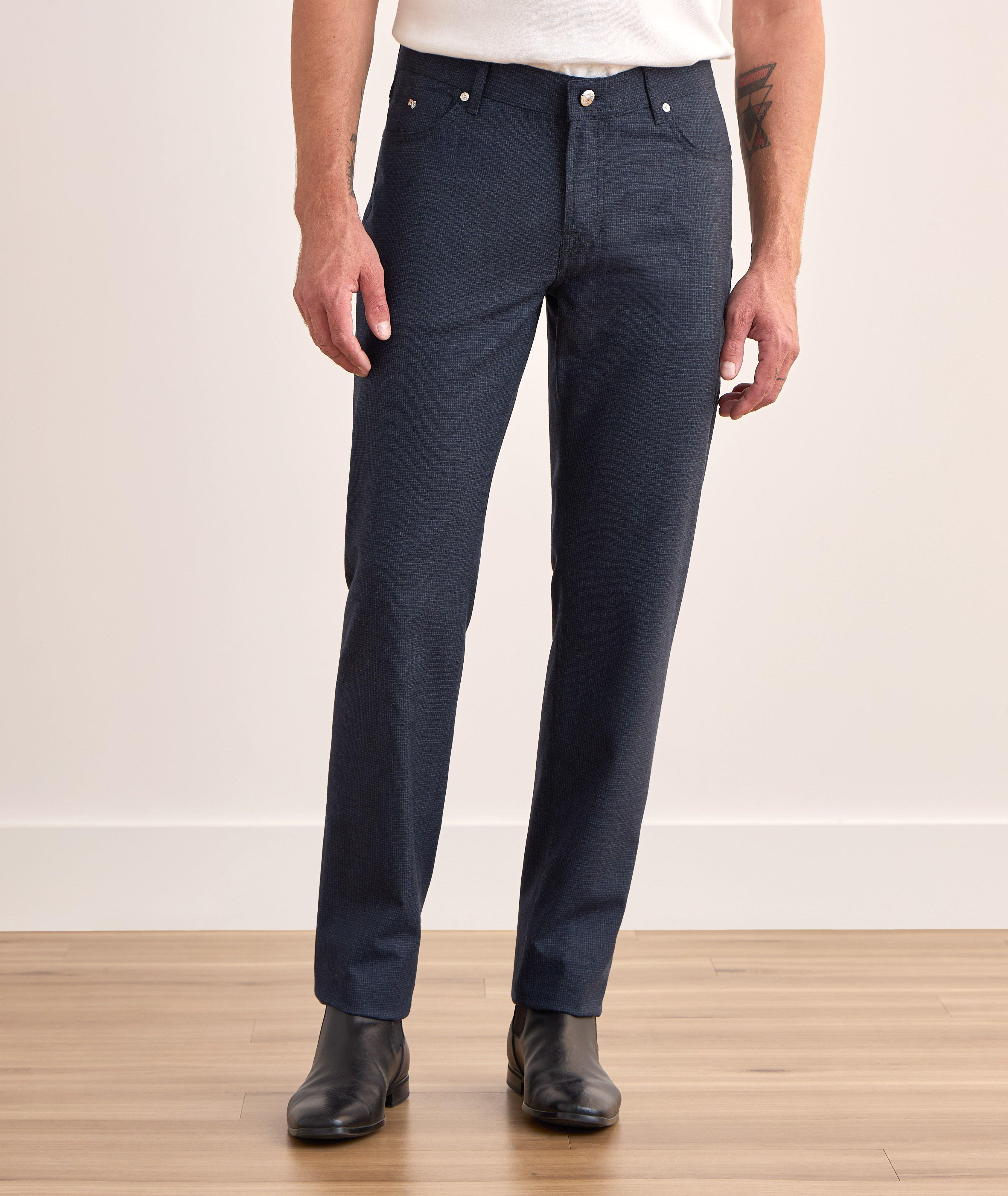 Mini-Check Stretch-Cashmere Pants image 1