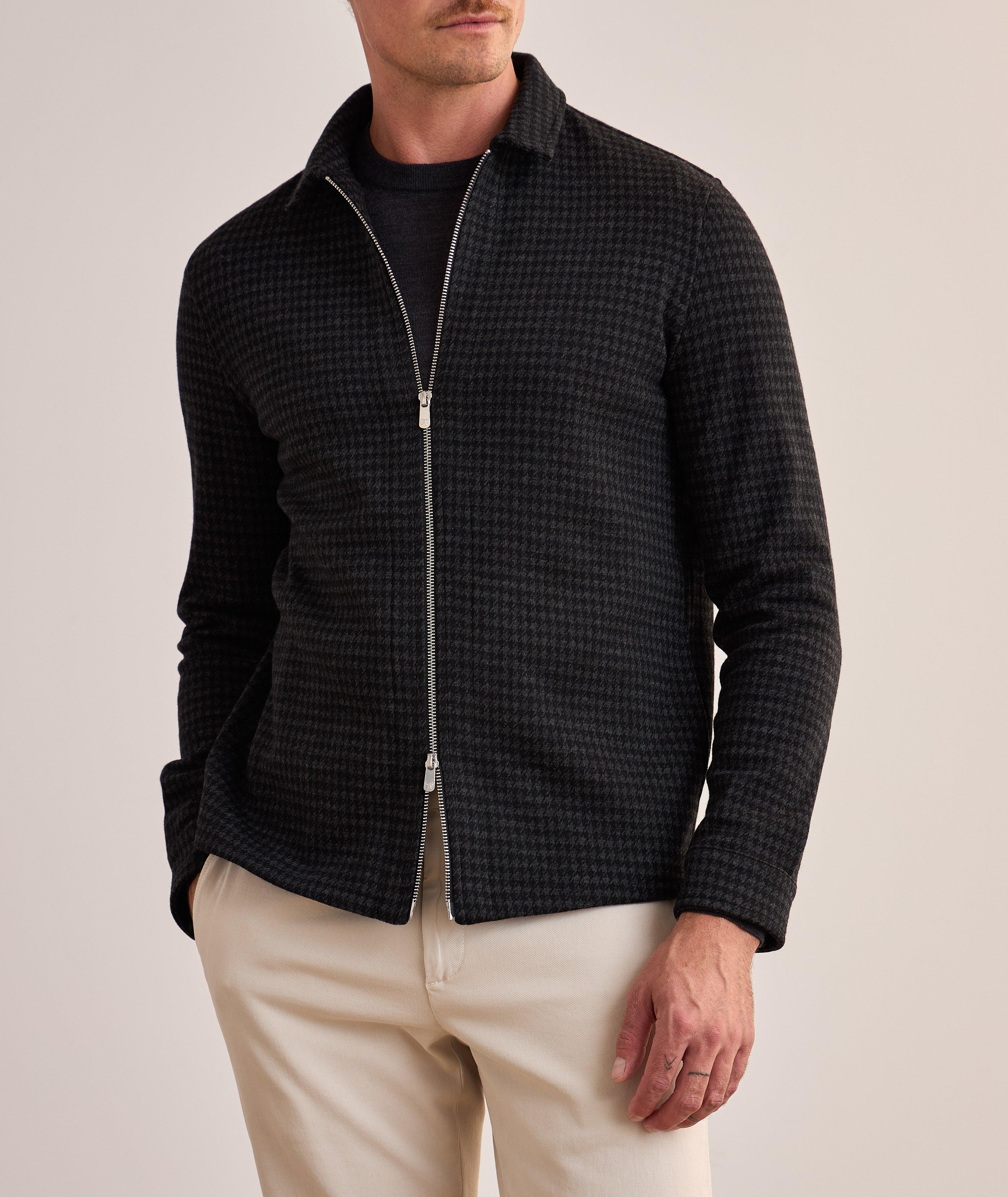 Houndstooth Wool-Cashmere Overshirt  image 1
