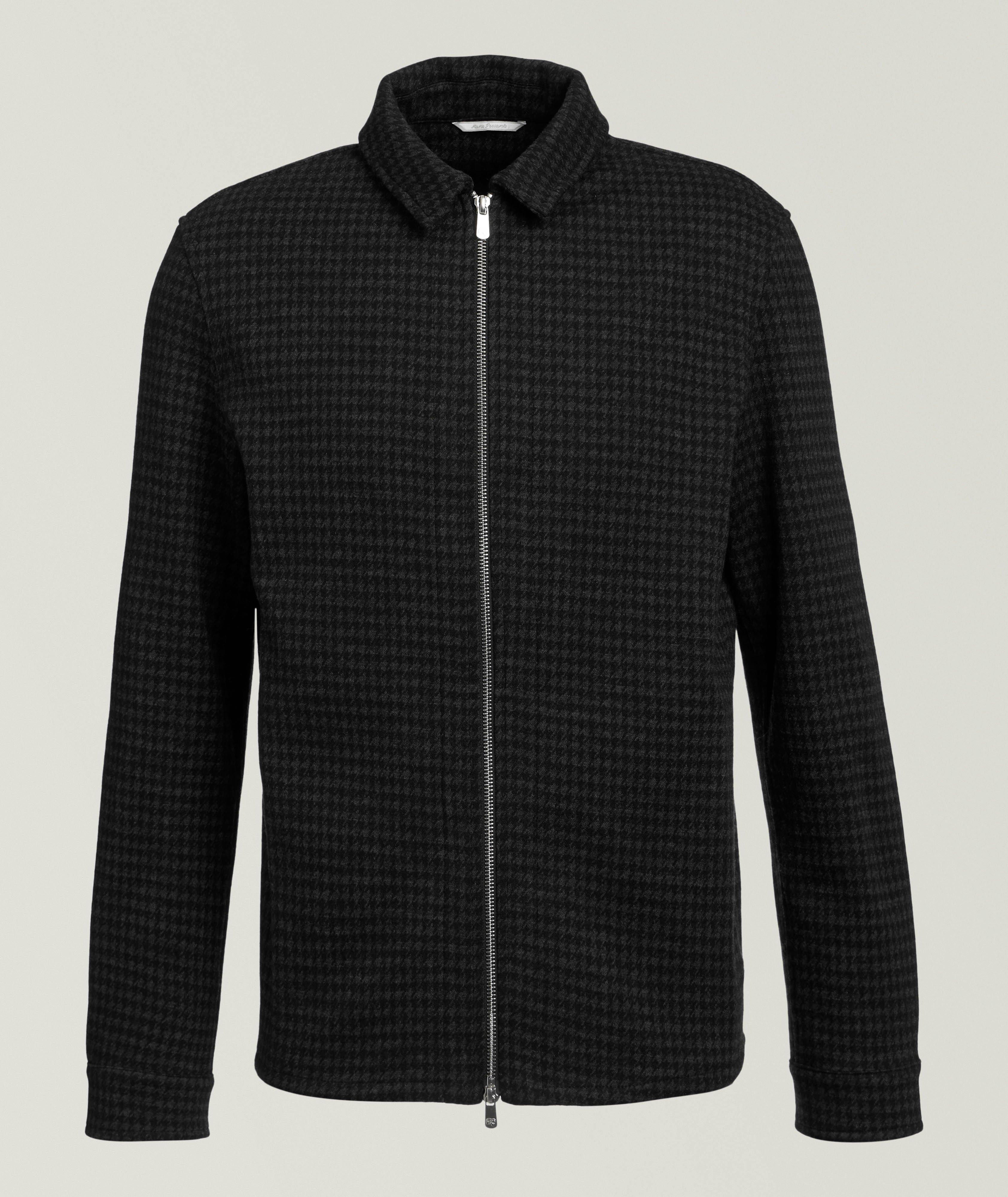 Houndstooth Wool-Cashmere Overshirt  image 0