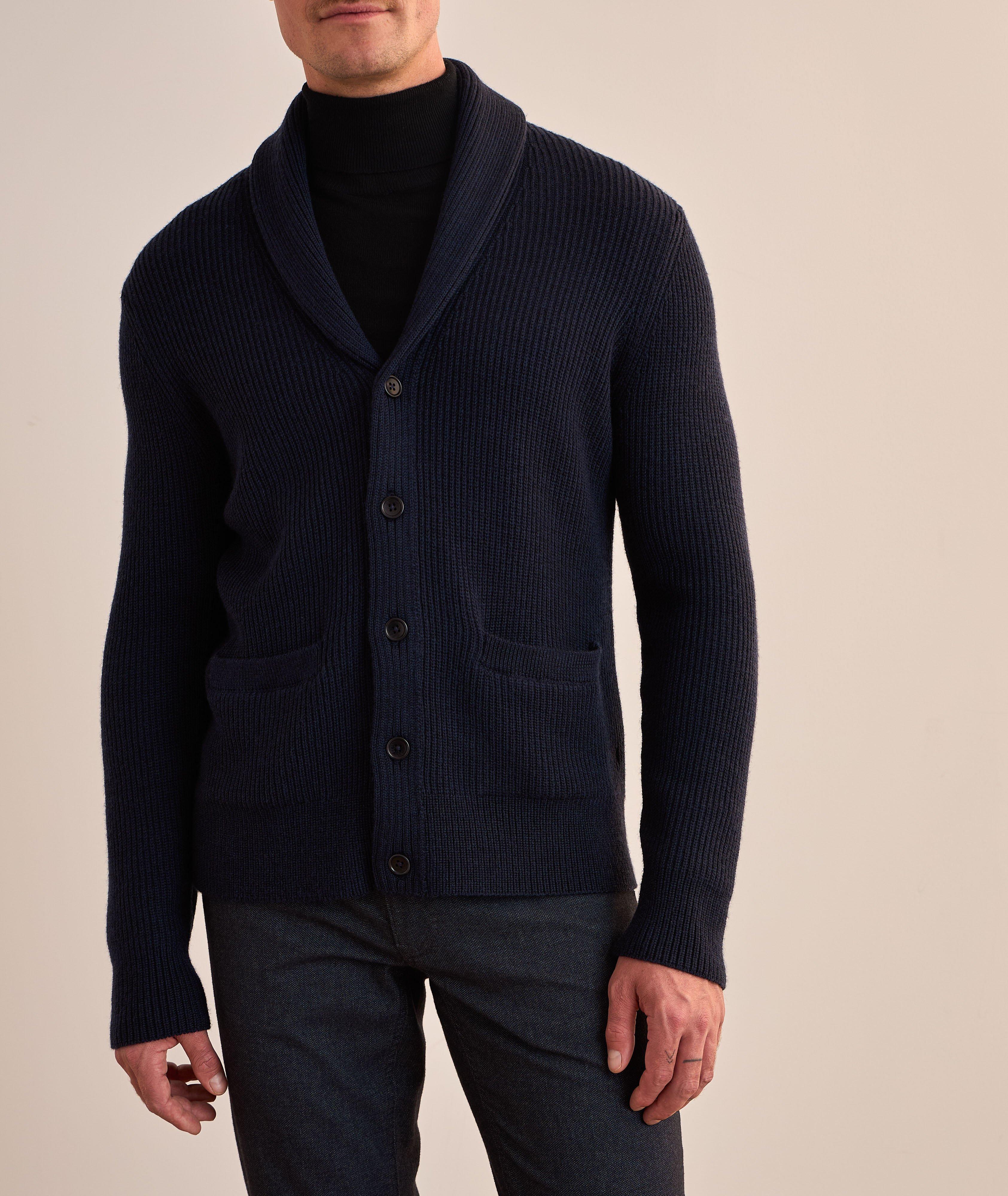 Wool-Blend Shawl Collar Cardigan image 1