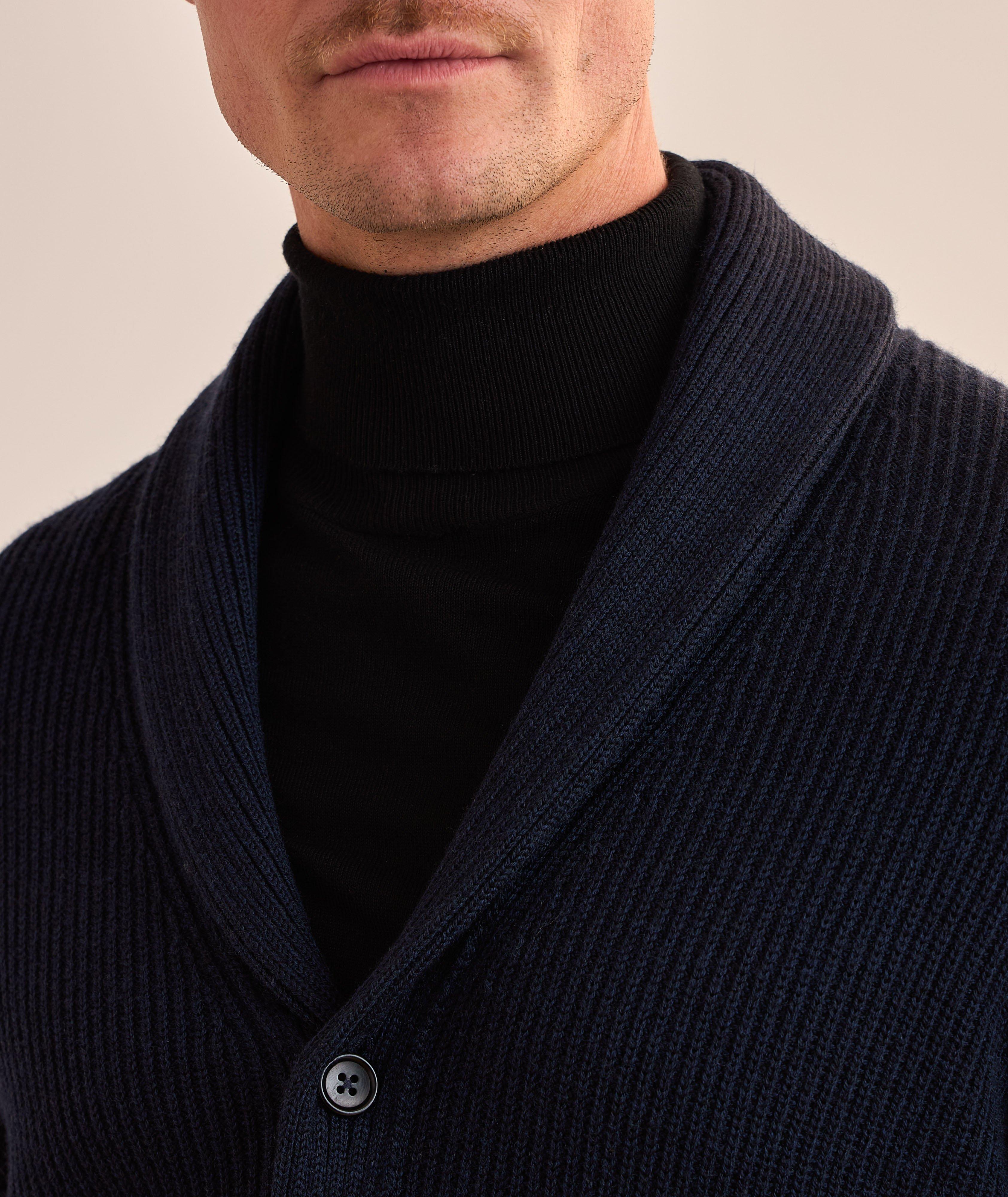 Wool-Blend Shawl Collar Cardigan image 3
