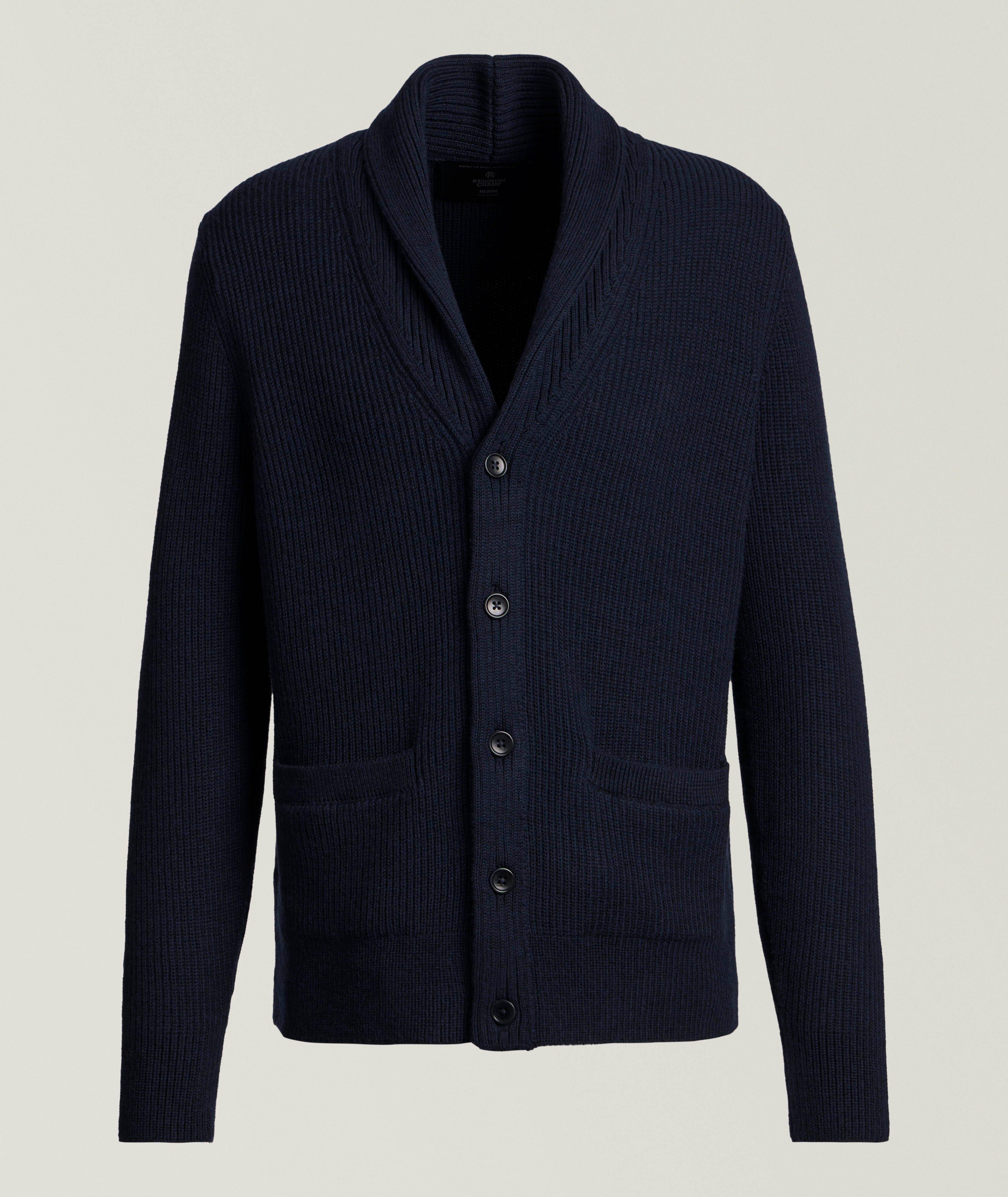 Wool-Blend Shawl Collar Cardigan image 0